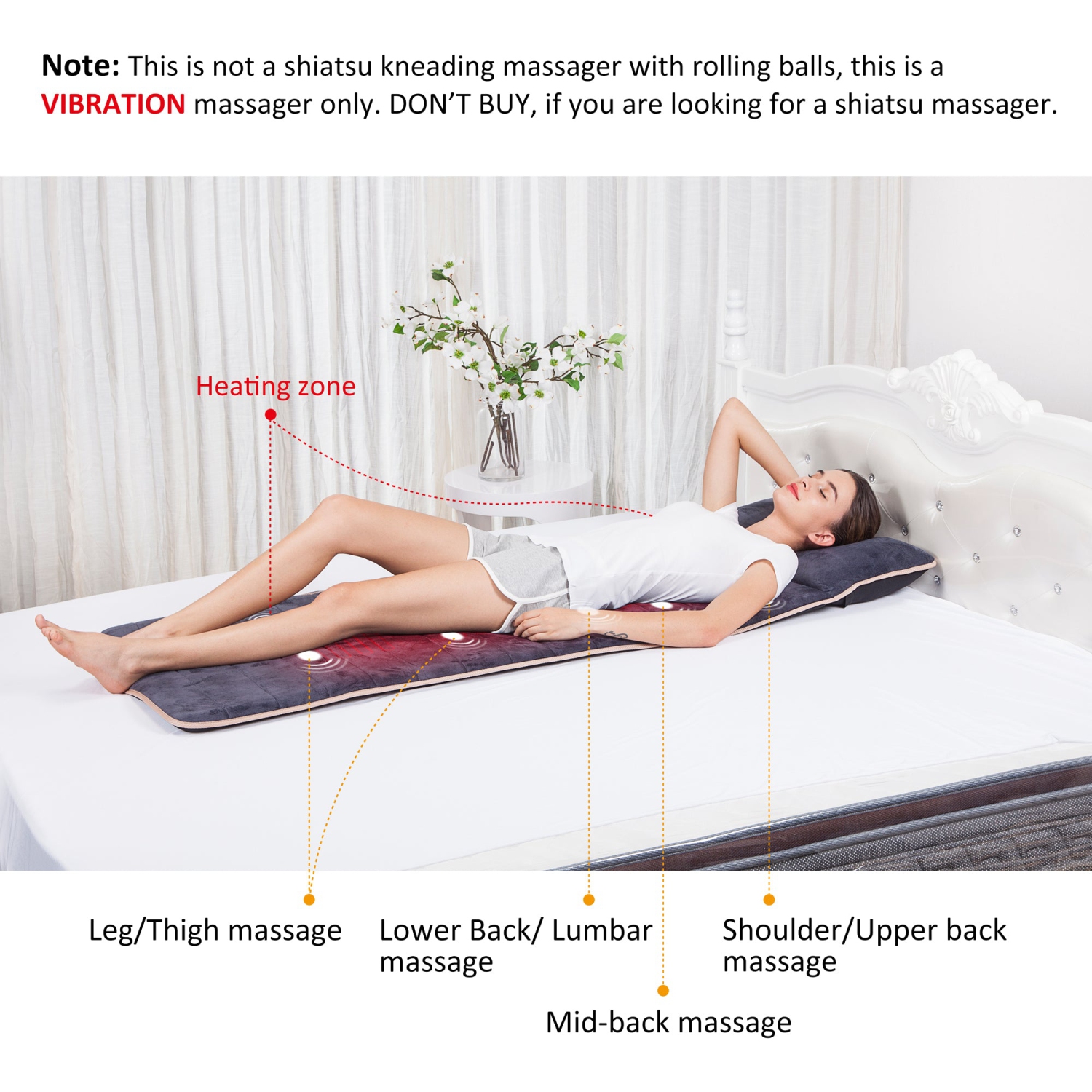Snailax Vibration Massage Mat with 10 Vibrating Motors Snailax Vibration Massage Mat with 10 Vibrating Motors