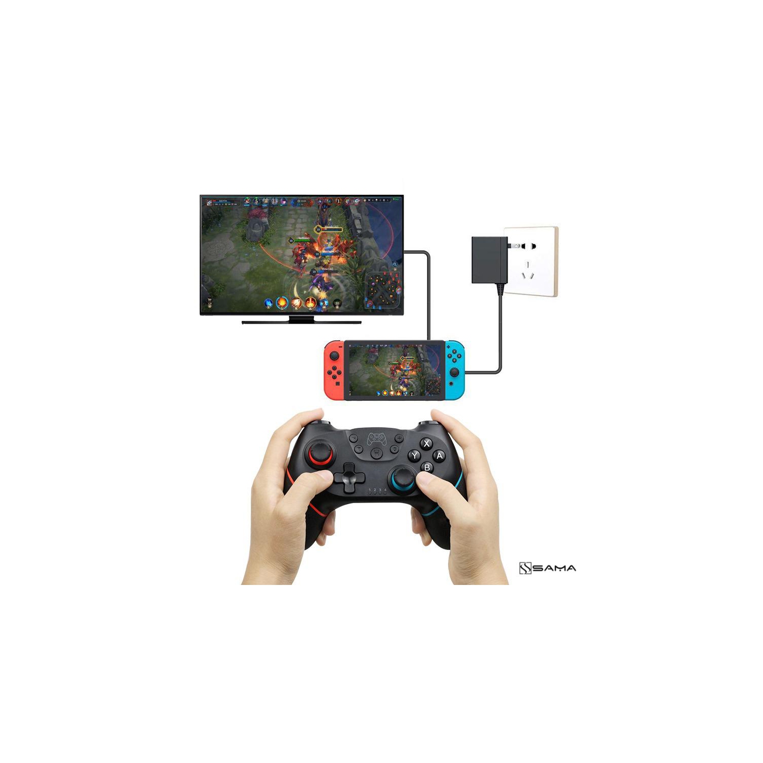 Wireless Switch Controller, Switch Pro Controller Gampad Joypad for Nintendo SwitchLite,with Gyro and Gravity Sensor