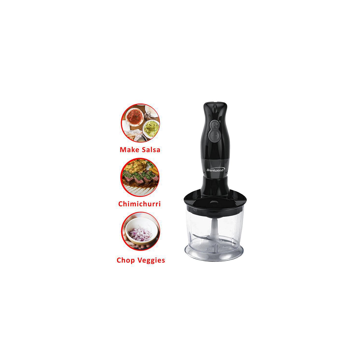 Mélangeur à main et robot culinaire avec fouet à fil de Brentwood