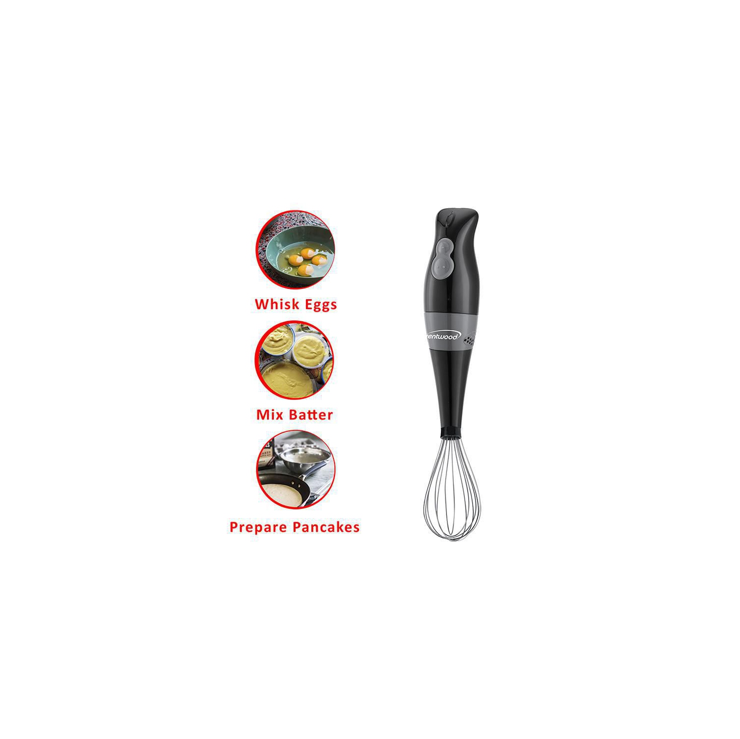 Mélangeur à main et robot culinaire avec fouet à fil de Brentwood