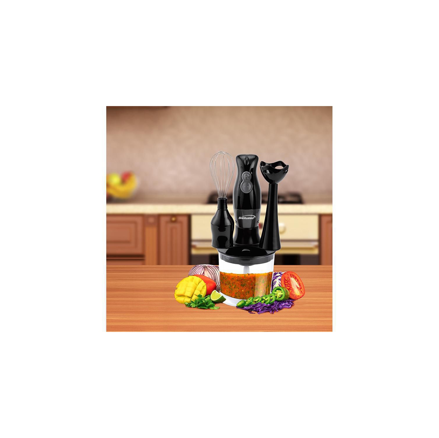 Mélangeur à main et robot culinaire avec fouet à fil de Brentwood