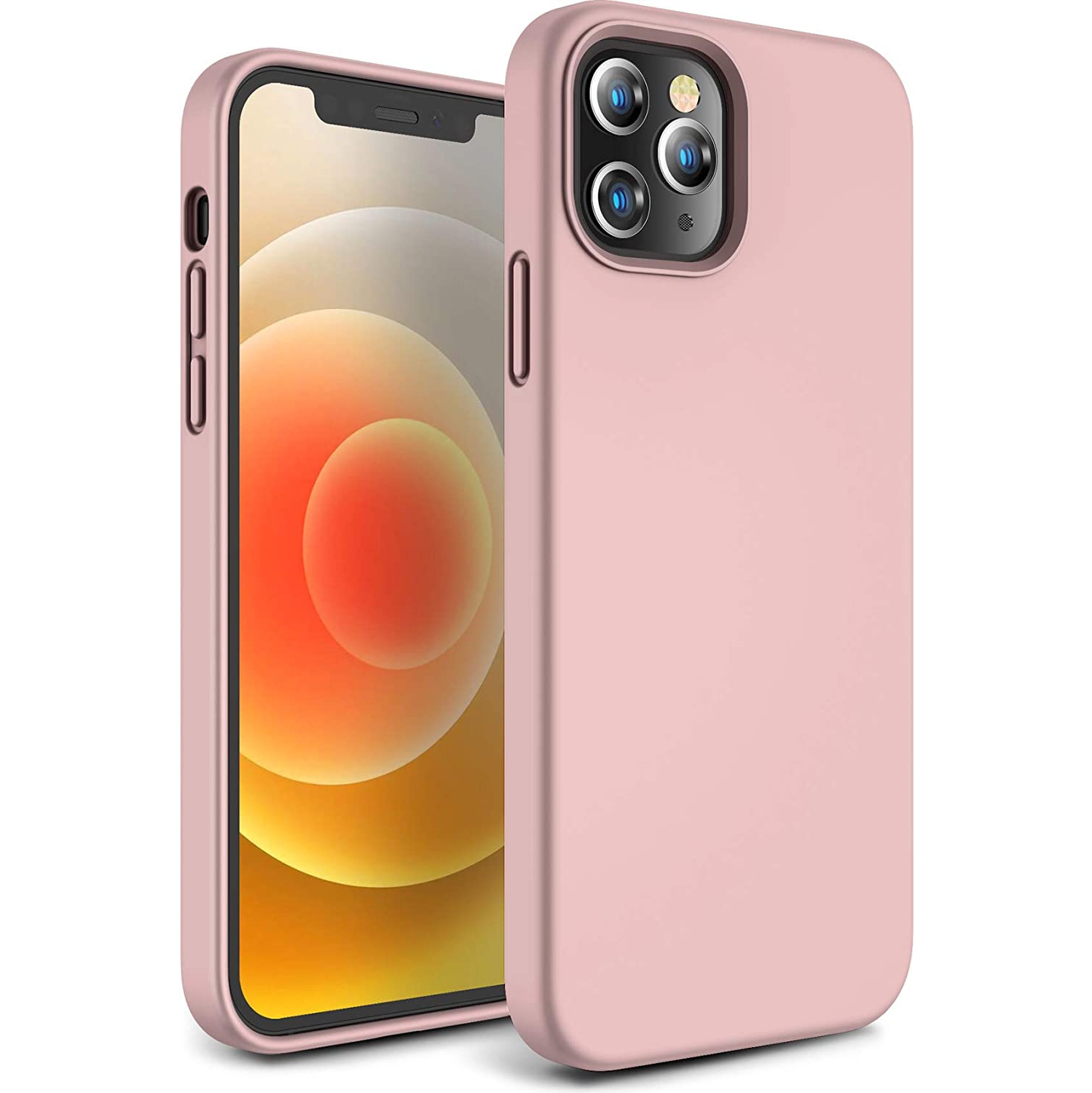 iPhone 12 Mini 5.4-Inch Slim Liquid Silicone Case with Soft Edges Shockproof and Anti-Drop Protection