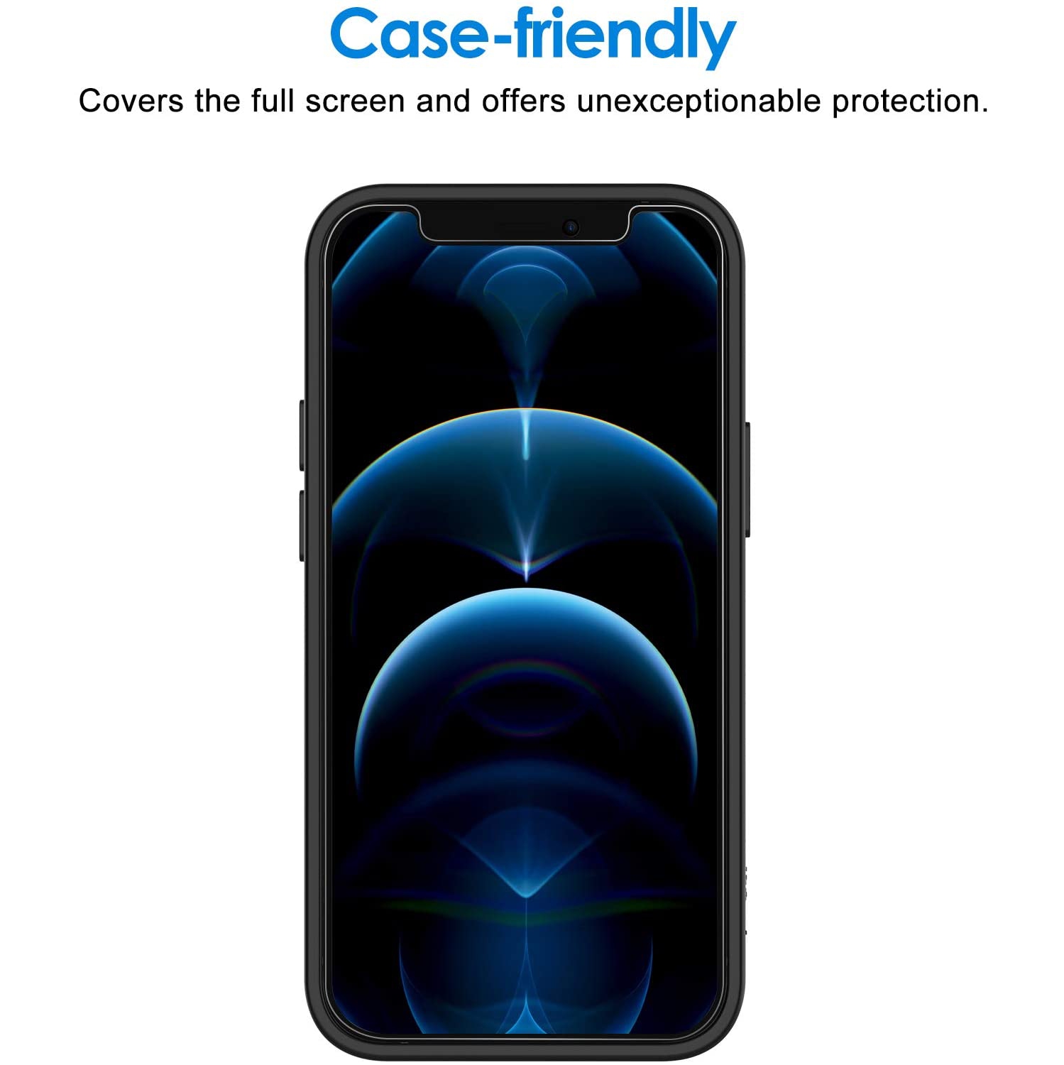 Protecteur d’écran pour iPhone iPhone 12 Mini de 5.4 po, pellicule en verre trempé, paq./2