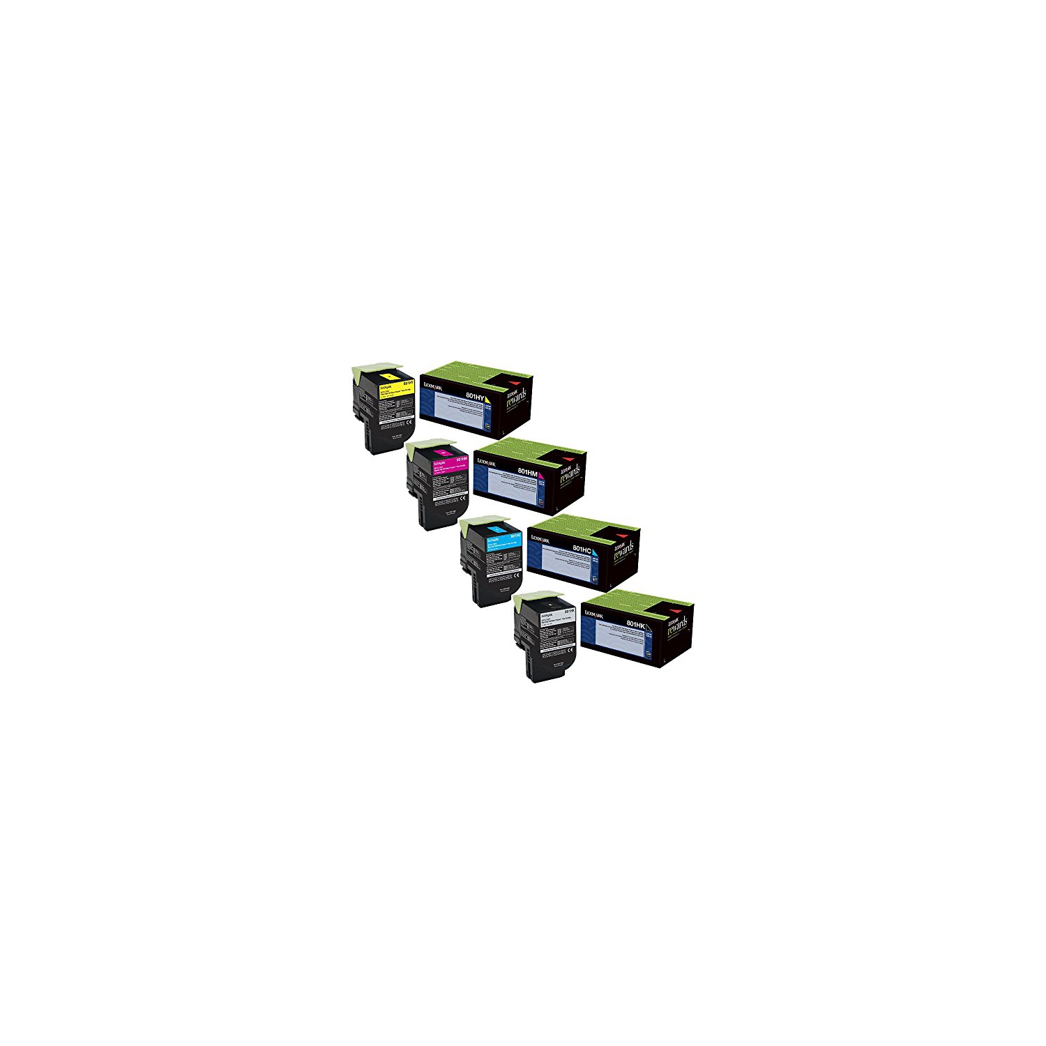 Lexmark – Ensemble de cartouches de toner haut rendement 80C1HK0, 80C1HM0, 80C1HY0