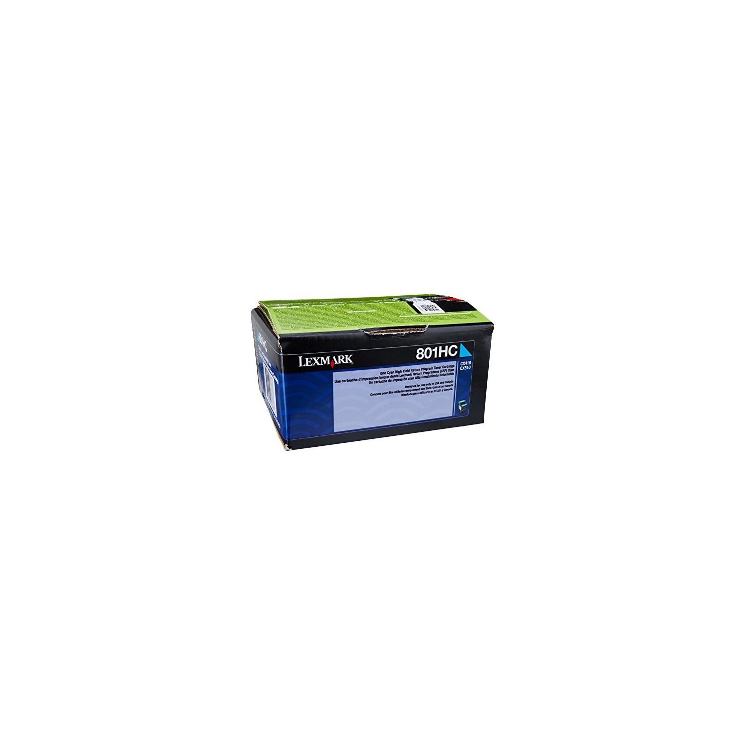 LEXMARK – CARTOUCHE DE TONER CYAN RECYCLABLE À HAUT RENDEMENT 80C1HC0/801HC