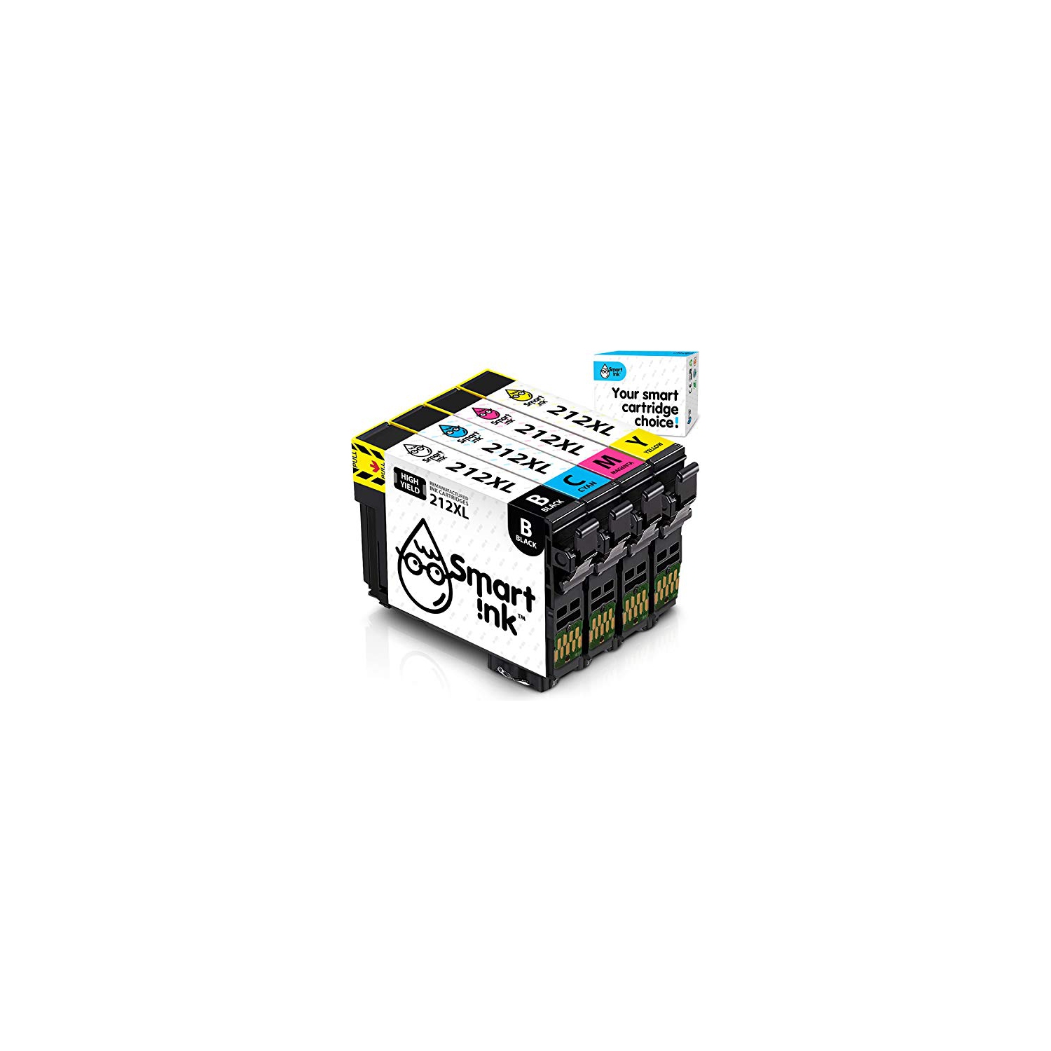 Smart Ink Remanufactured Ink Cartridge Replacement for Epson T212 212XL 212 XL (BK/C/M/Y 4 Combo Pack) to use with Expressi...