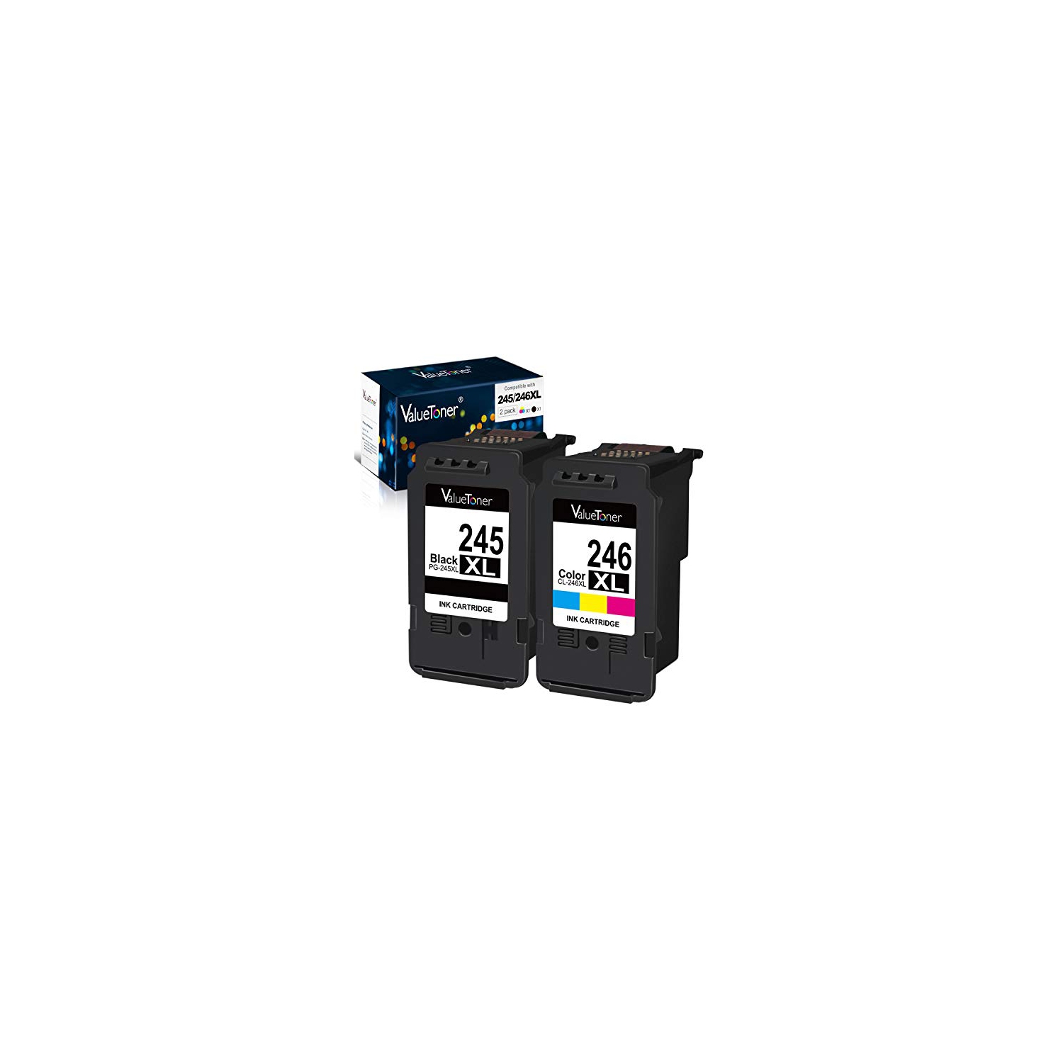 Valuetoner Remanufactured Ink Cartridge Replacement for Canon Pg-245Xl Cl-246Xl PG-243 CL-244 to use with Pixma MX492 MX490...
