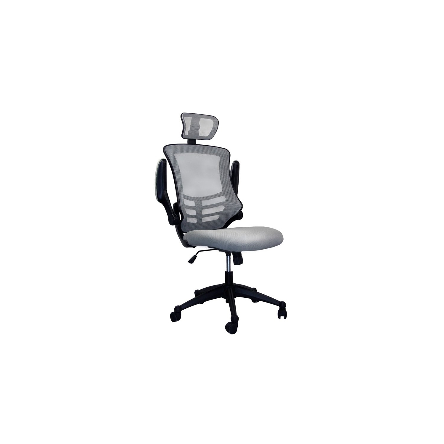 Scranton & Co Executive High Back Office Chair with Headrest in Silver Grey