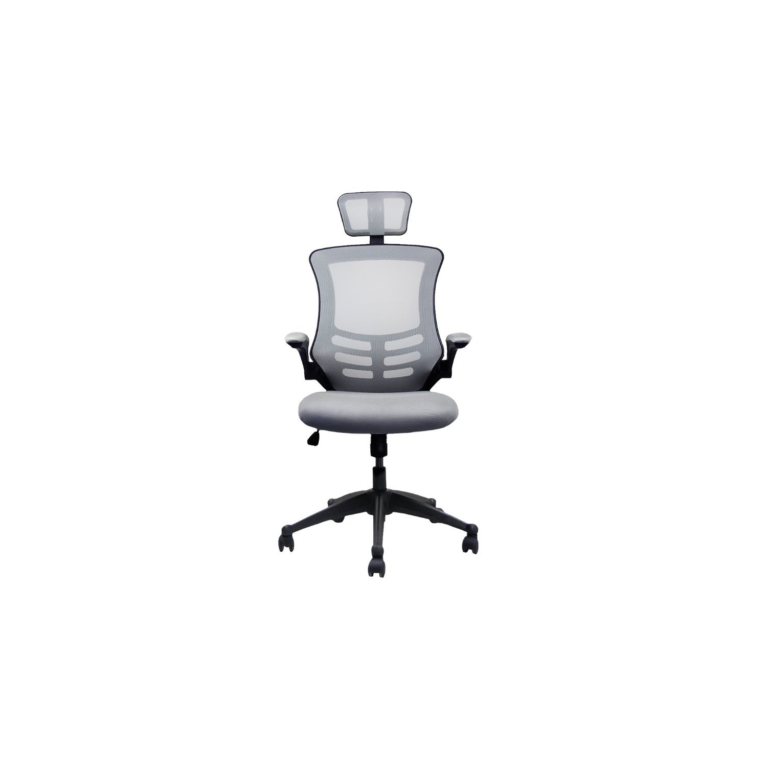 Scranton & Co Executive High Back Office Chair with Headrest in Silver Grey