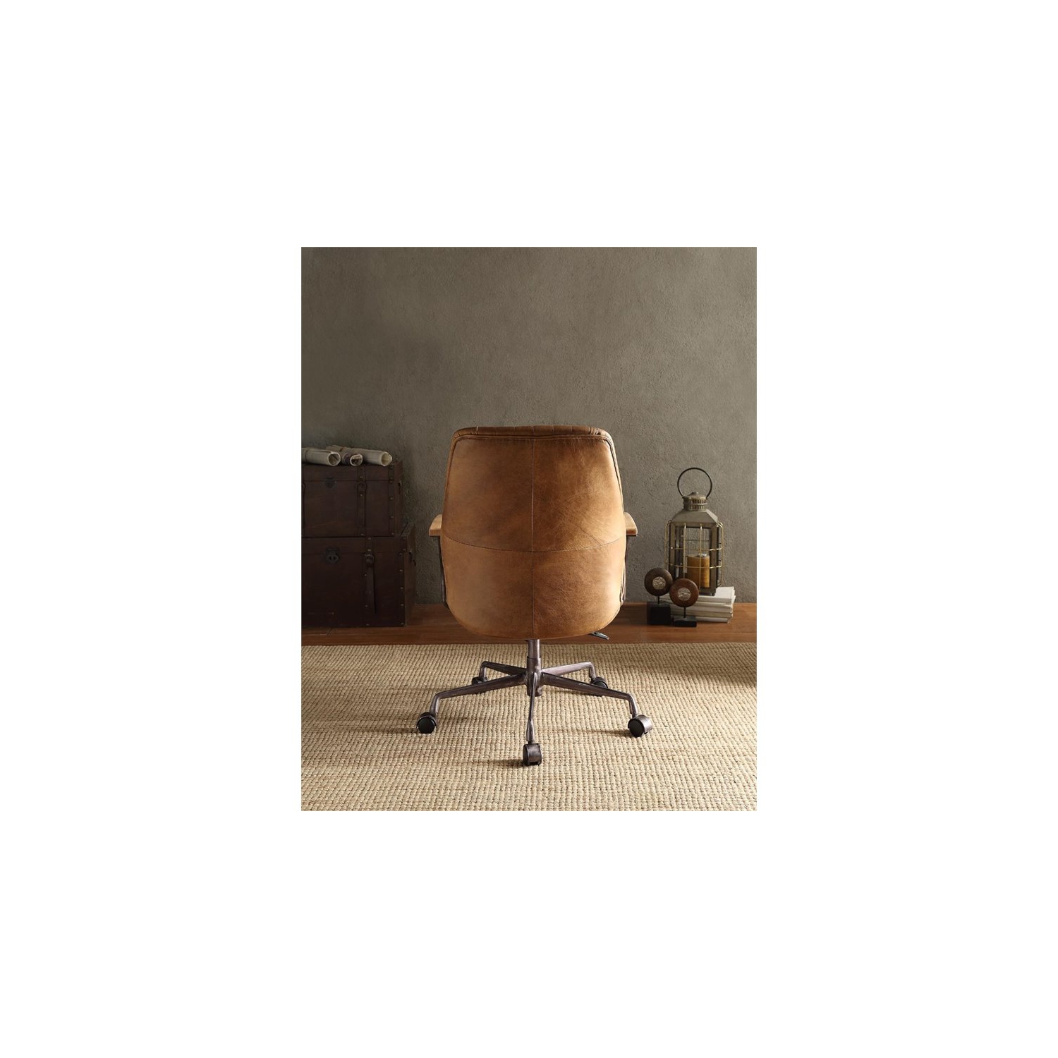 Fauteuil de bureau pivotant en cuir Bowery Hill, café