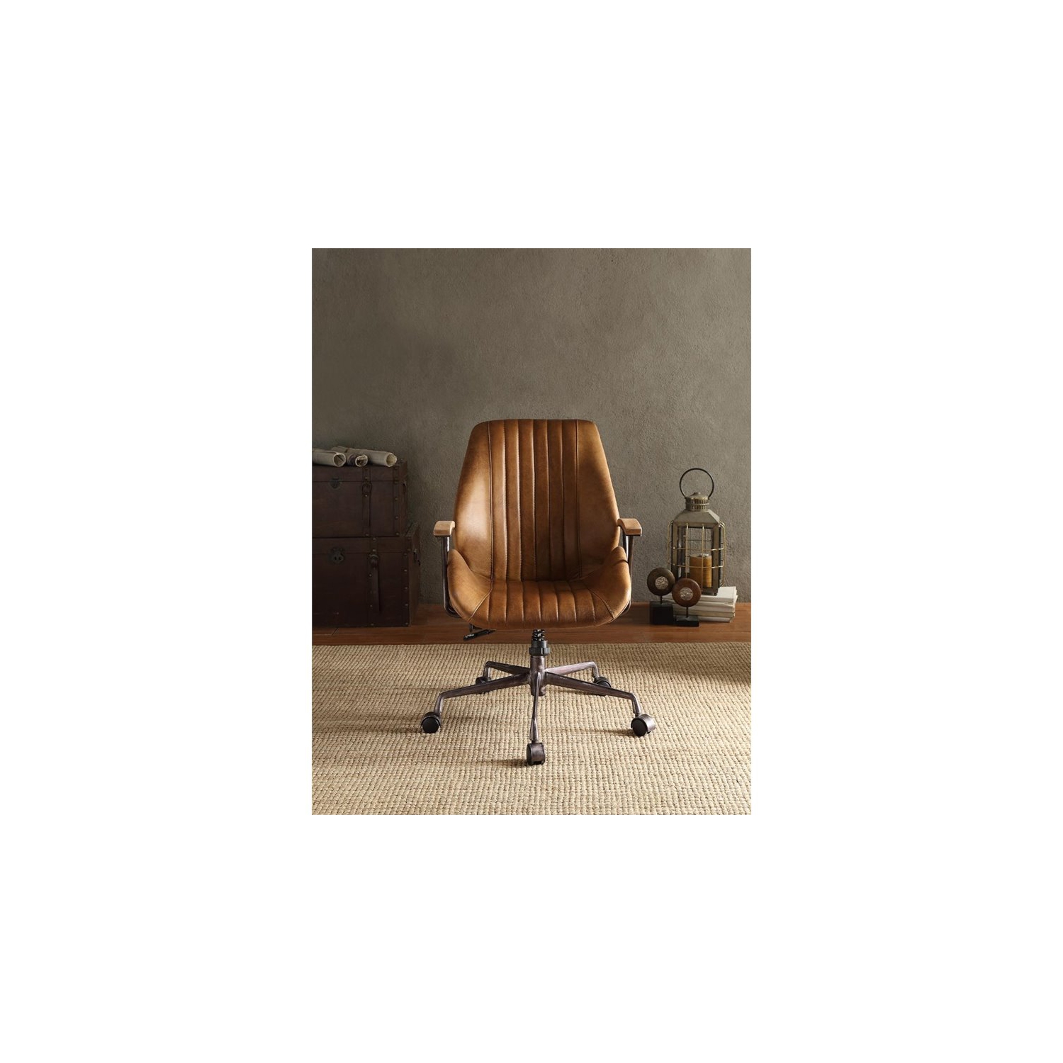 Fauteuil de bureau pivotant en cuir Bowery Hill, café