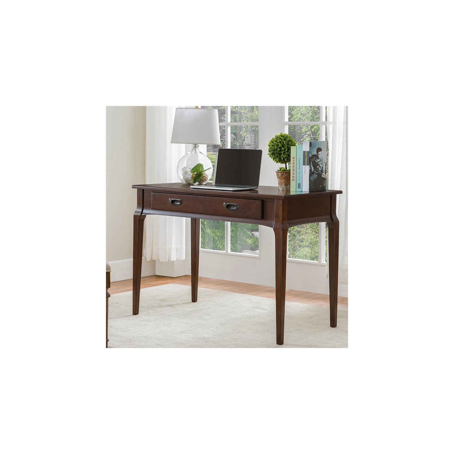Leick Home Stratus Computer Desk in Heartwood Cherry