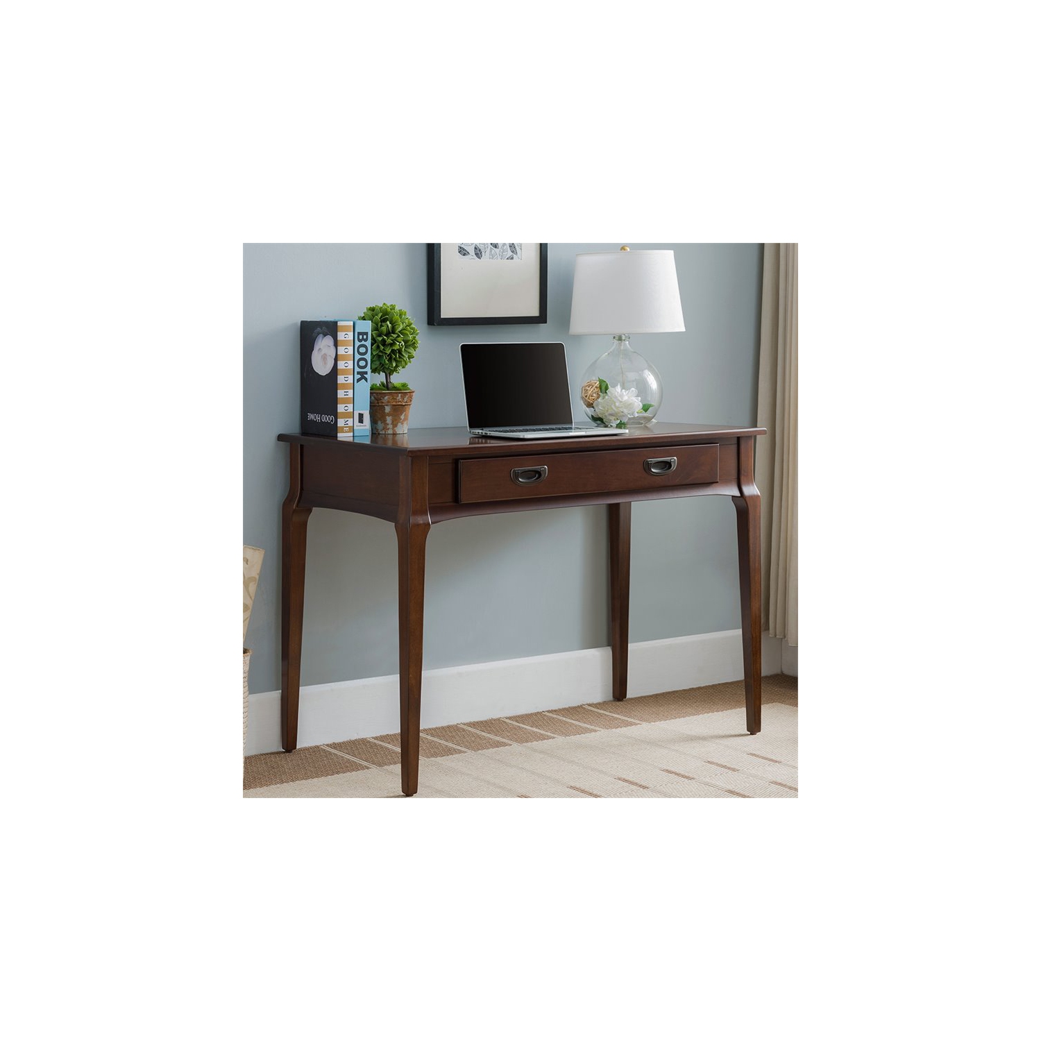 Leick Home Stratus Computer Desk in Heartwood Cherry