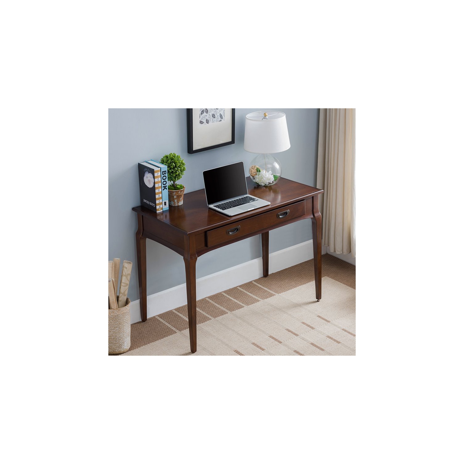 Leick Home Stratus Computer Desk in Heartwood Cherry