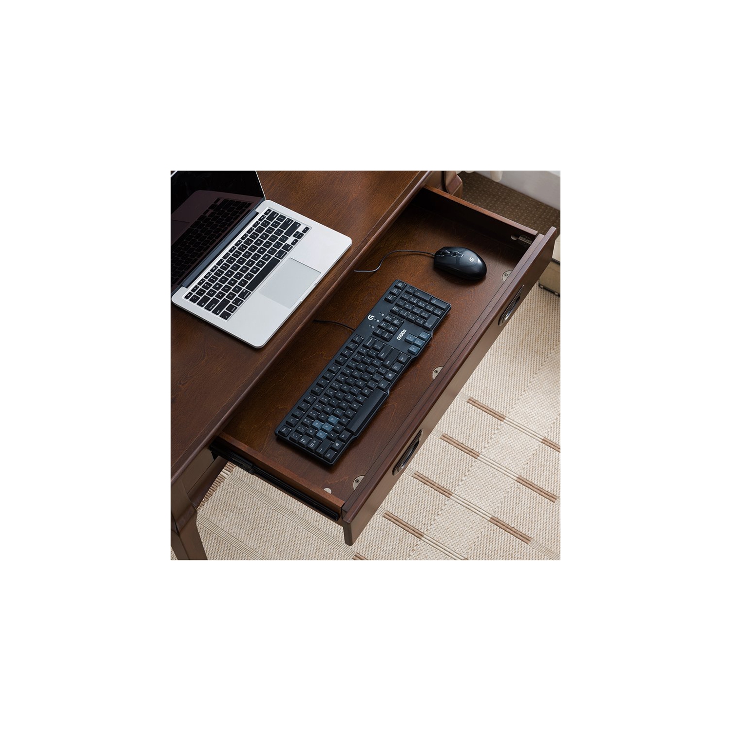 Leick Home Stratus Computer Desk in Heartwood Cherry