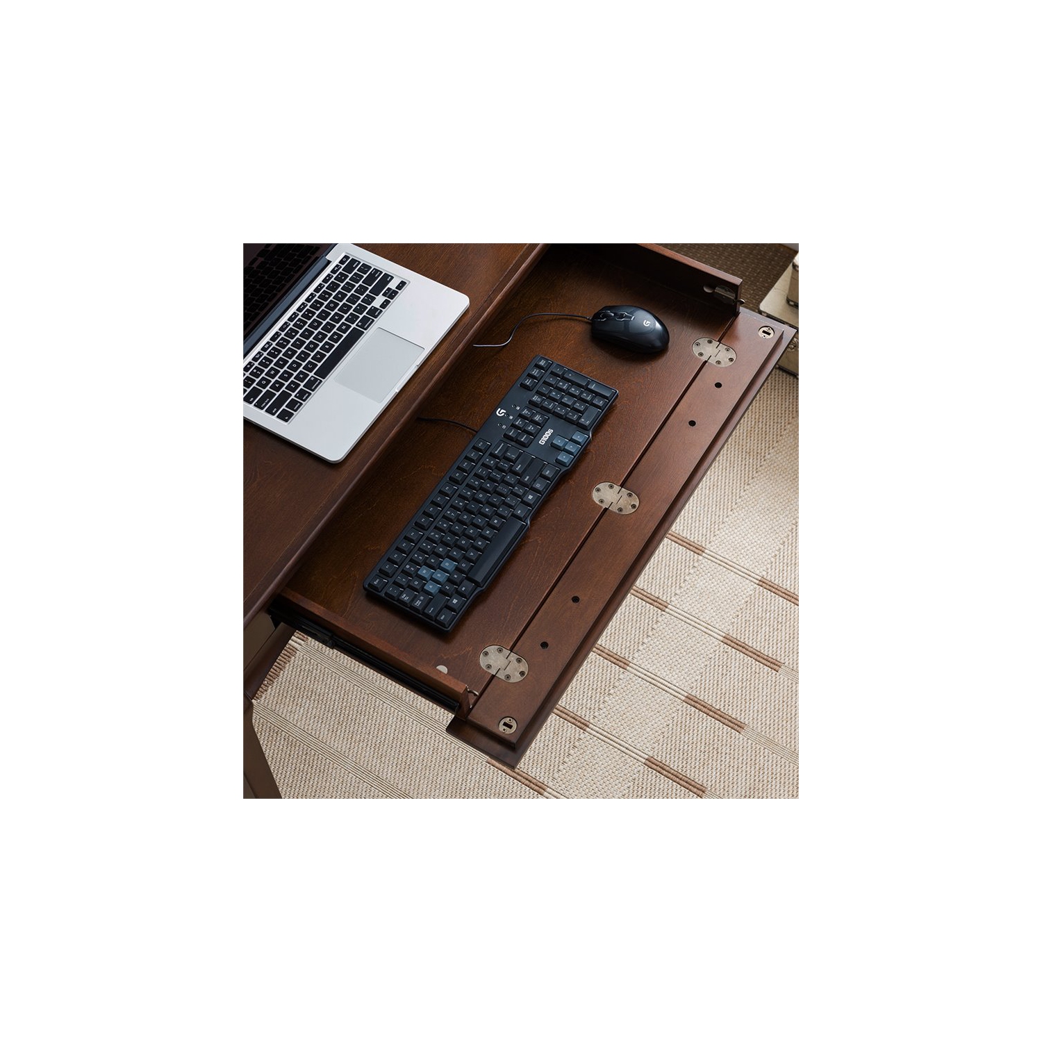 Leick Home Stratus Computer Desk in Heartwood Cherry
