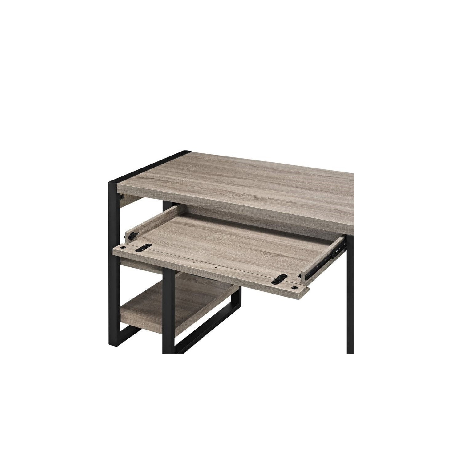 Bureau de rangement de 60 po Scranton & Co en bois flotté et en noir