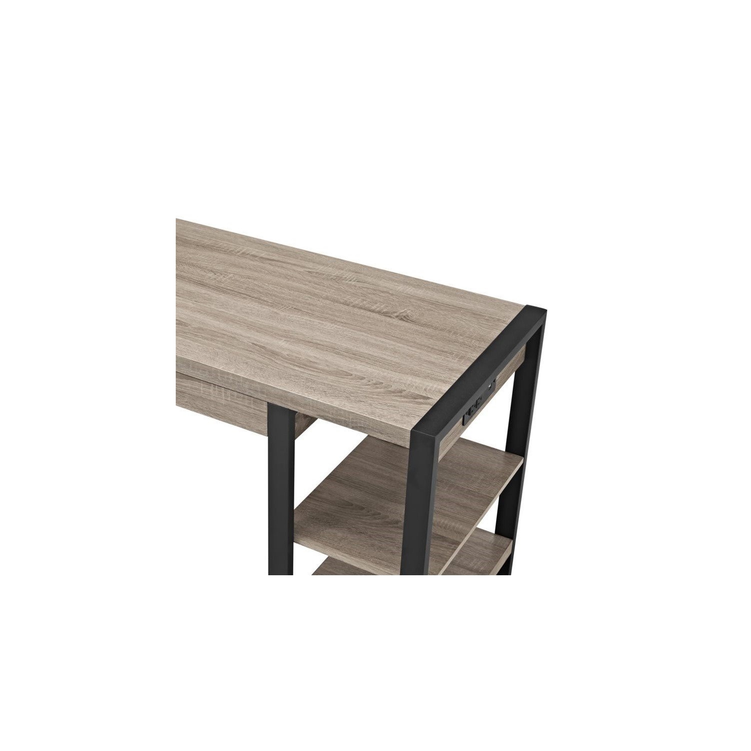 Bureau de rangement de 60 po Scranton & Co en bois flotté et en noir