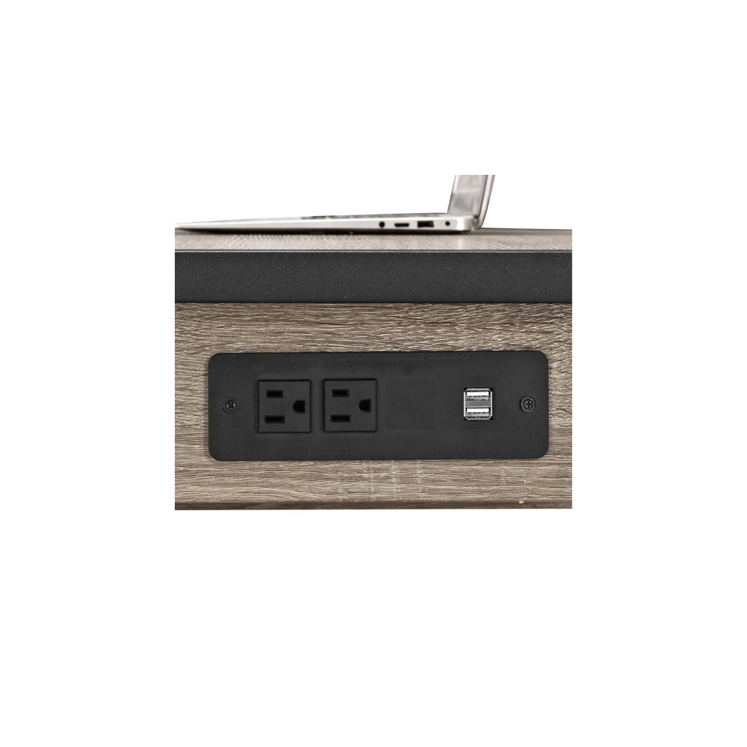 Bureau de rangement de 60 po Scranton & Co en bois flotté et en noir