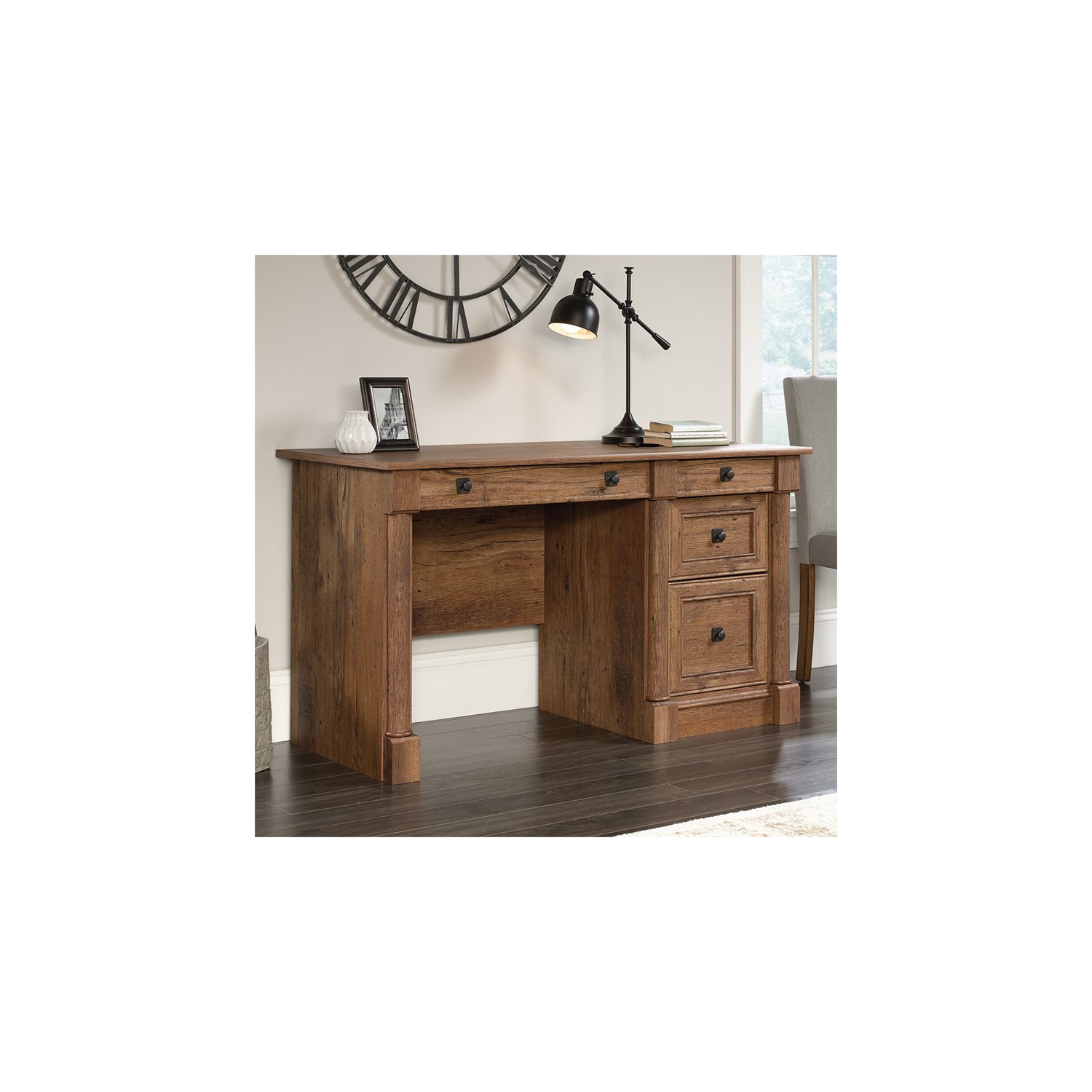 Pemberly Row Computer Desk in Vintage Oak