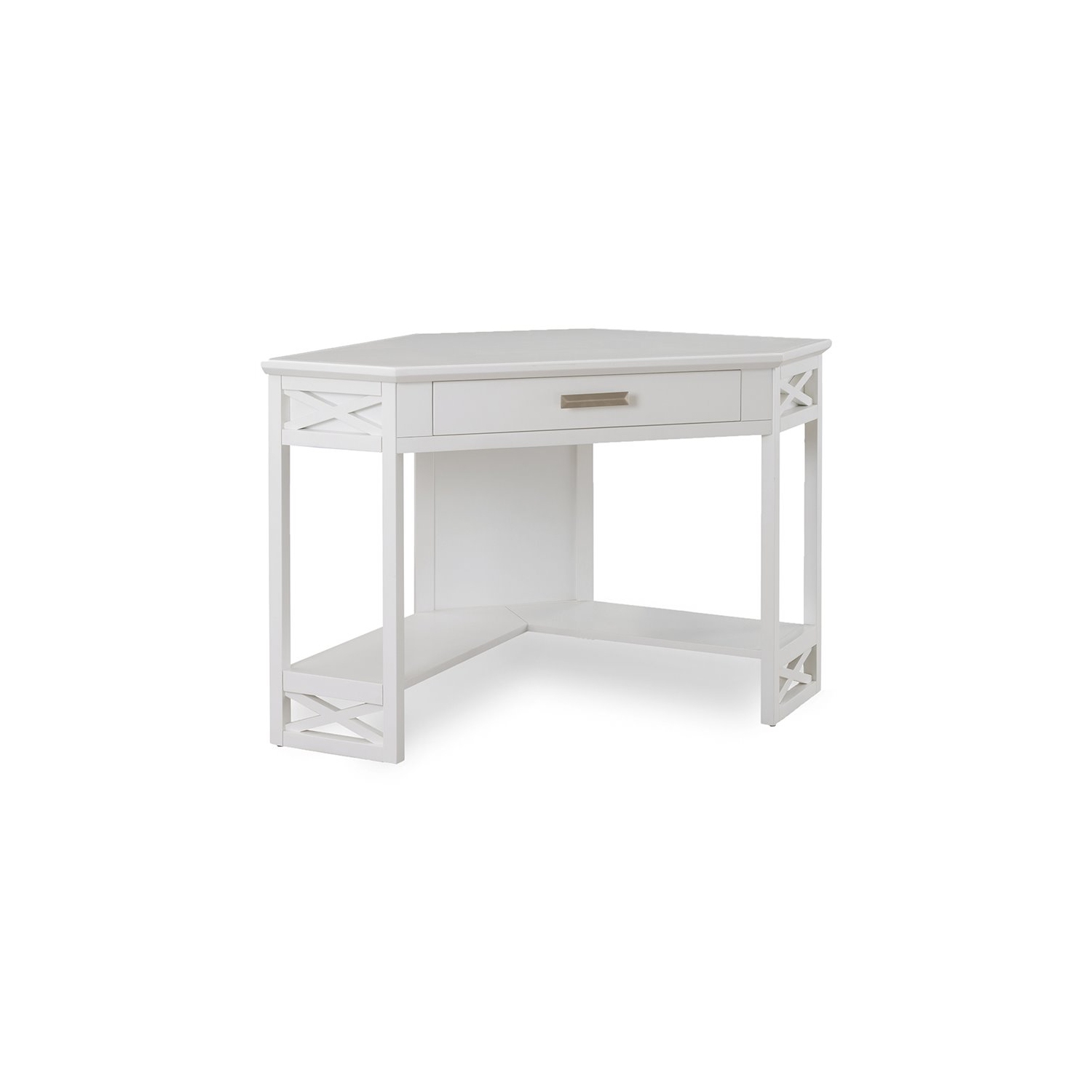 Bureau d’ordinateur en coin Leick - blanc