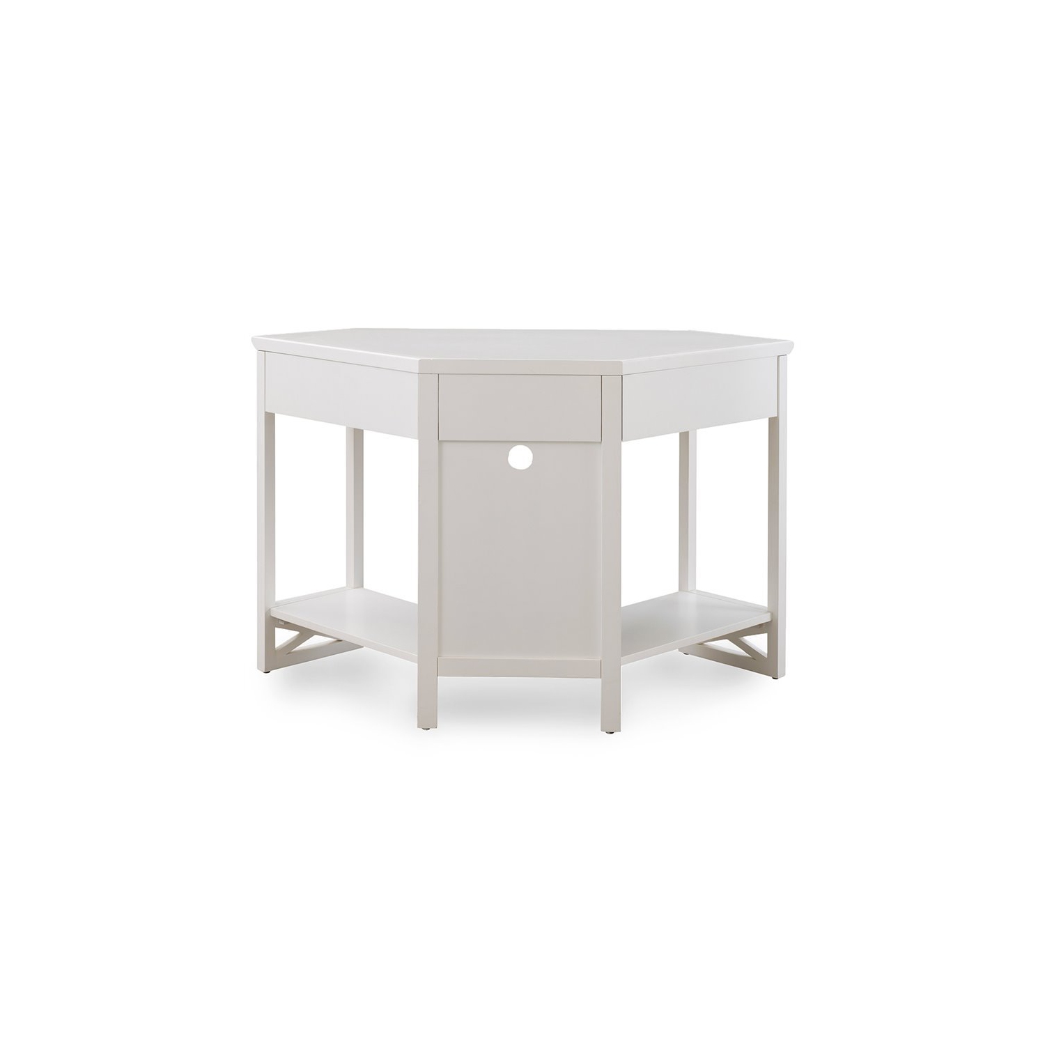 Bureau d’ordinateur en coin Leick - blanc