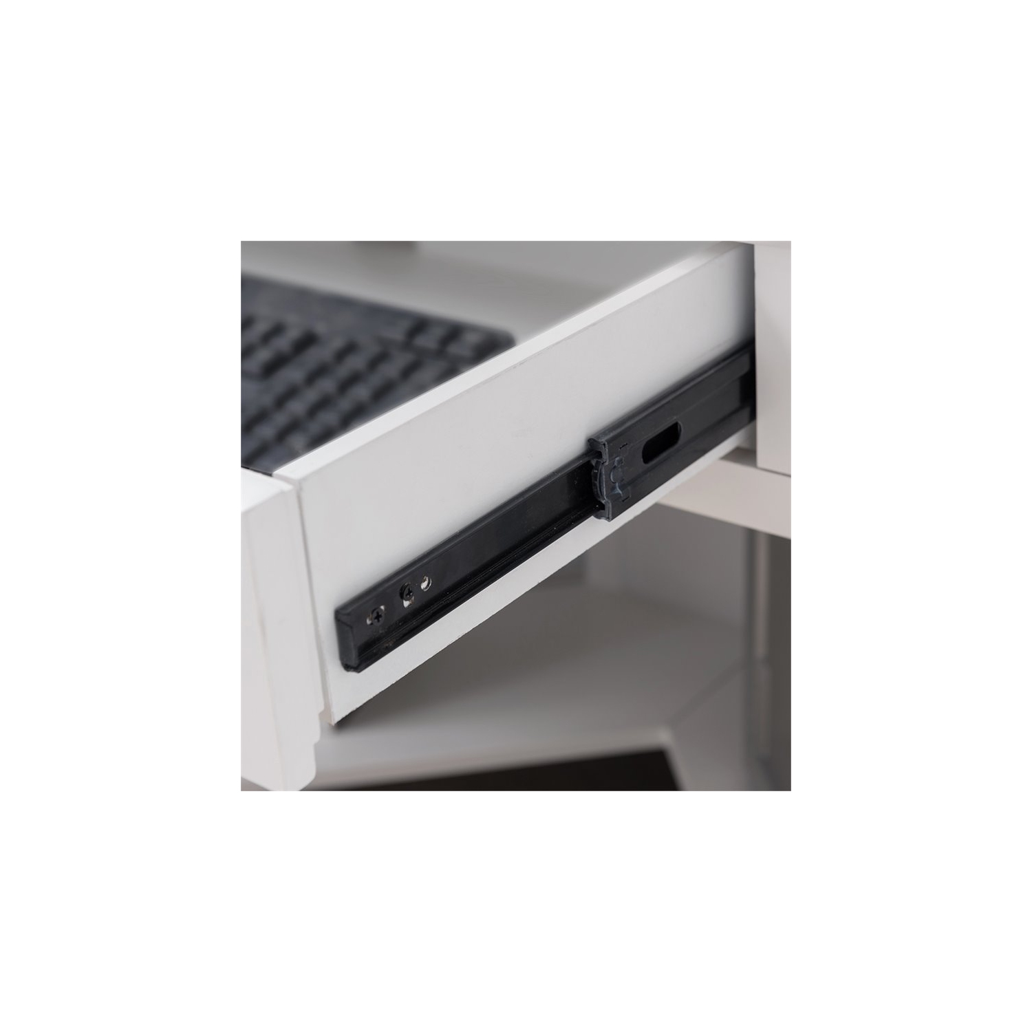 Bureau d’ordinateur en coin Leick - blanc