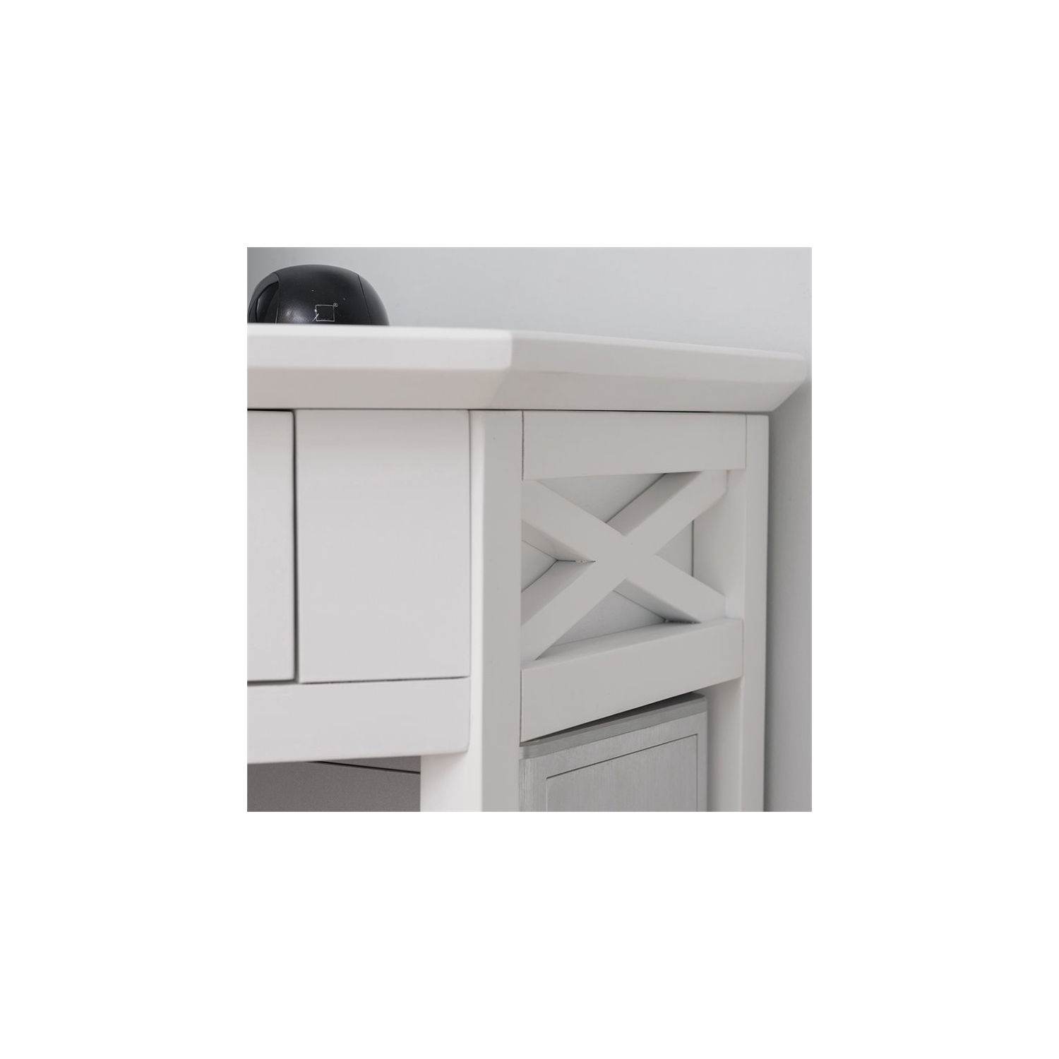 Bureau d’ordinateur en coin Leick - blanc
