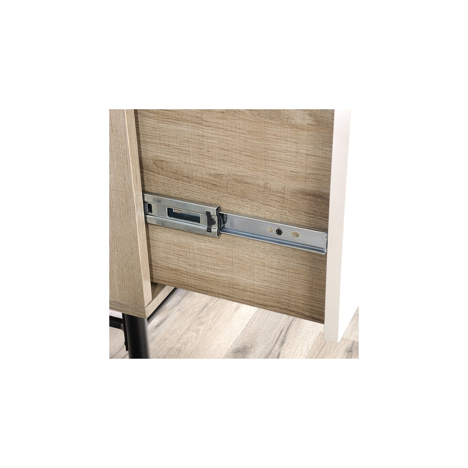 Sauder – Bureau de direction Anda Norr, chêne ciel et blanc