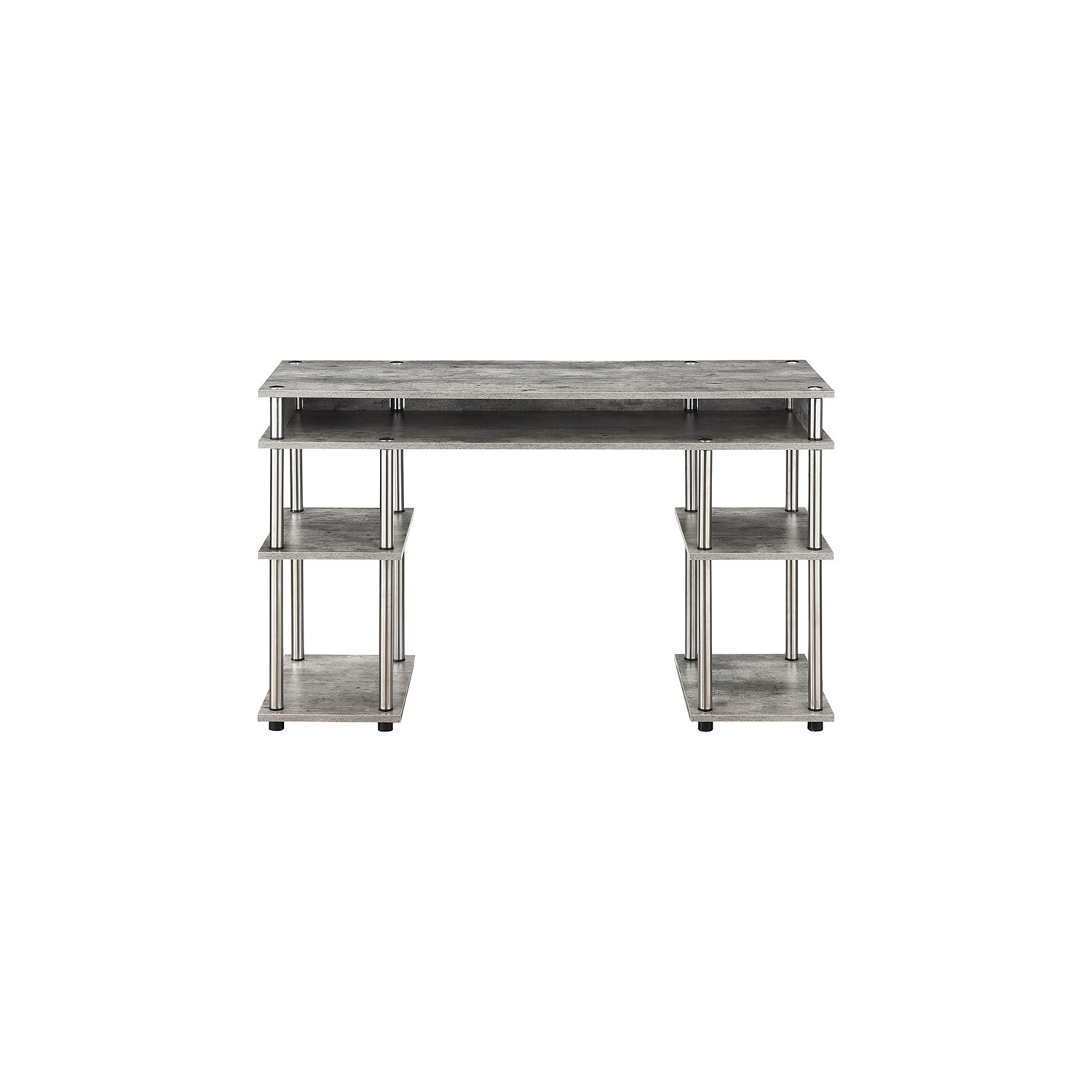 Convenience Concepts Designs2Go Writing Desk in Faux Birch Gray Wood Finish