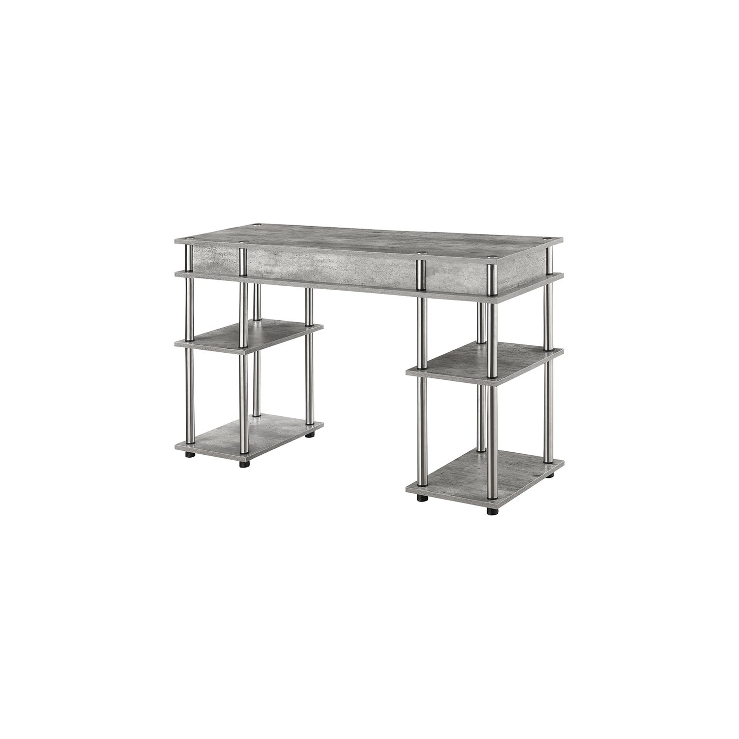 Convenience Concepts Designs2Go Writing Desk in Faux Birch Gray Wood Finish