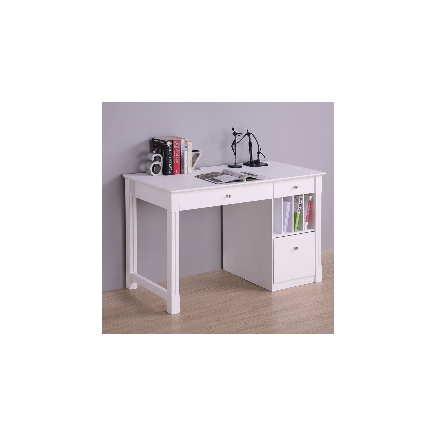Bureau en bois massif Pemberly Row blanc