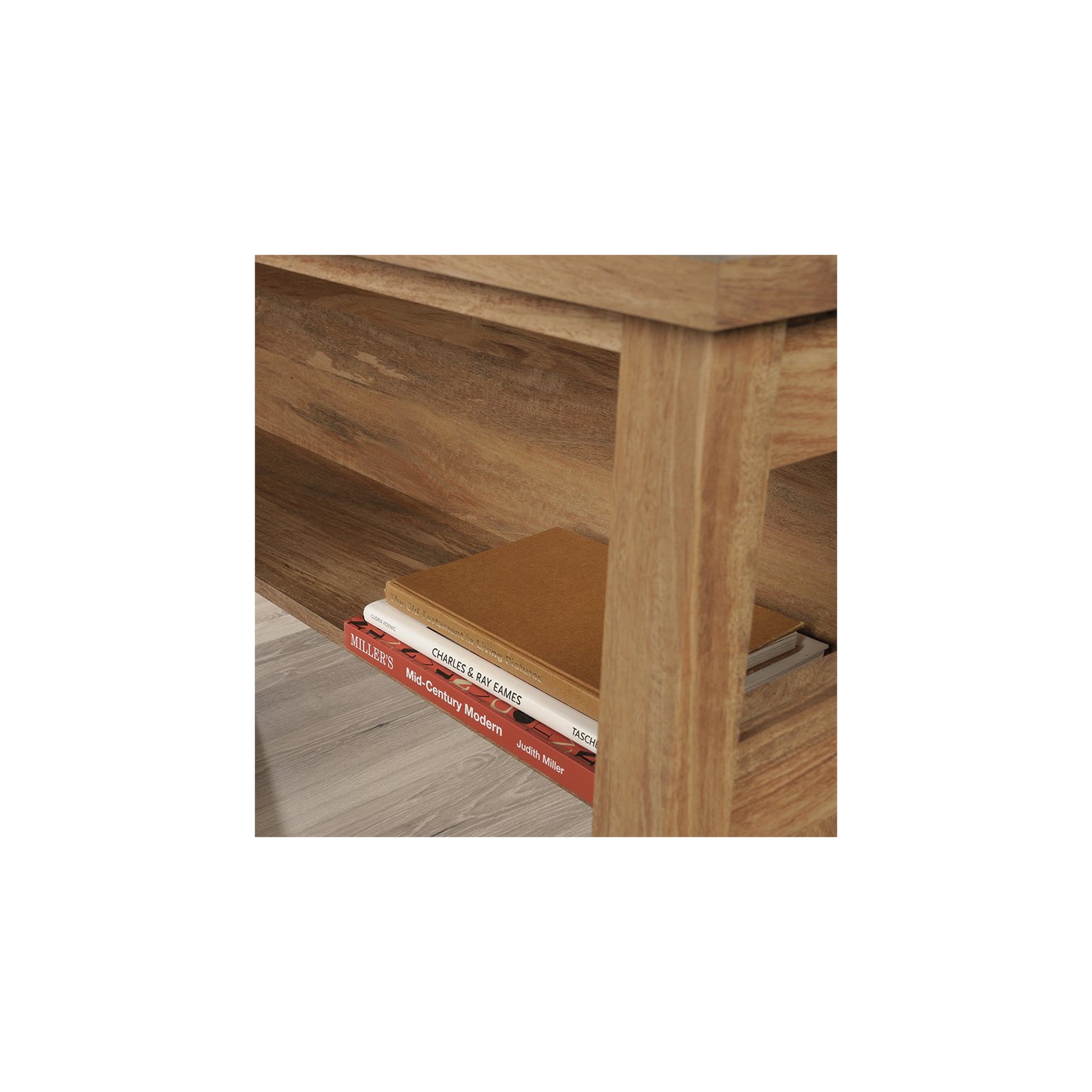 Sauder – Bureau en L Cannery Bridge en bois d’ingénierie, mangue sindoori/naturel