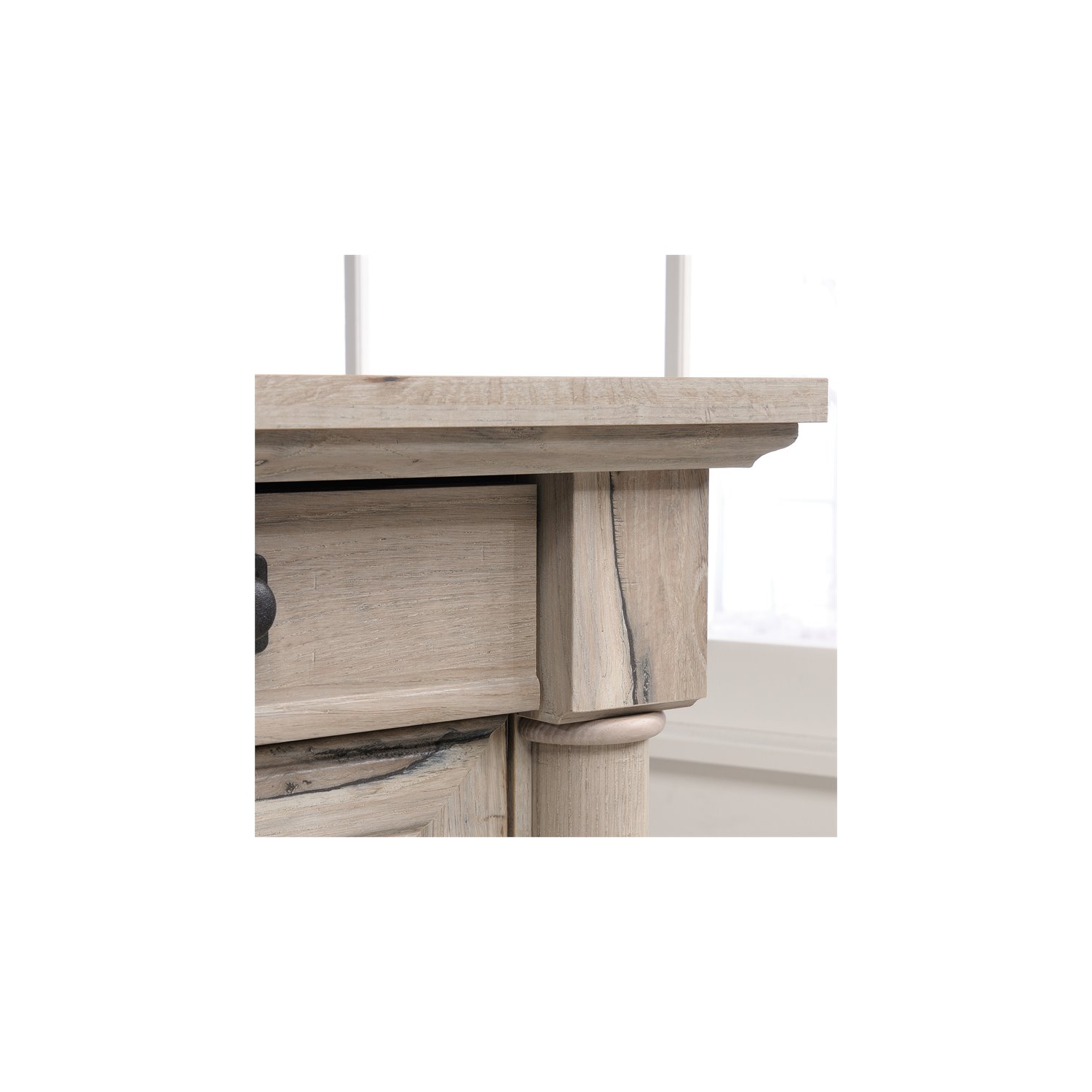 Sauder – Bureau d’ordinateur contemporain en L Palladia, bois, chêne divisé