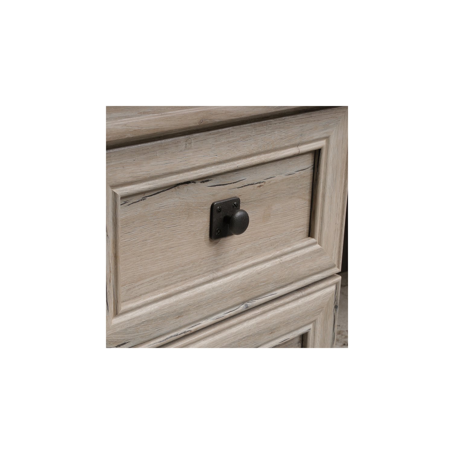 Sauder – Bureau d’ordinateur contemporain en L Palladia, bois, chêne divisé