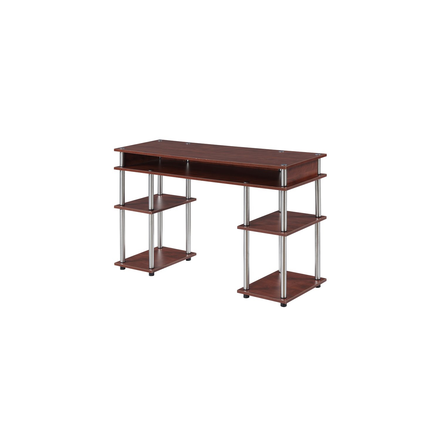 Convenience Concepts Designs2Go No-Tools Student Desk in Cherry Wood Finish
