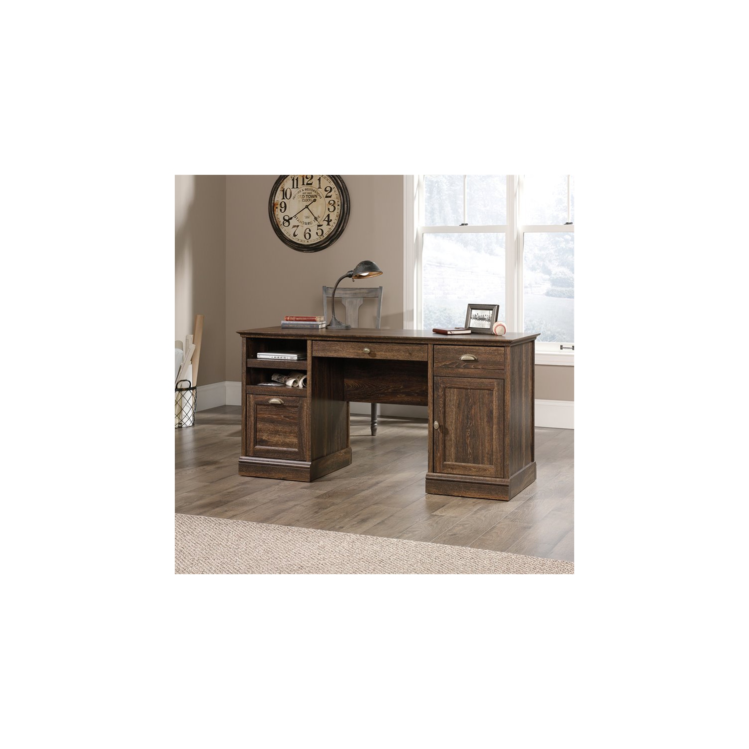 Sauder – Bureau de direction Barrister Lane, chêne de fer