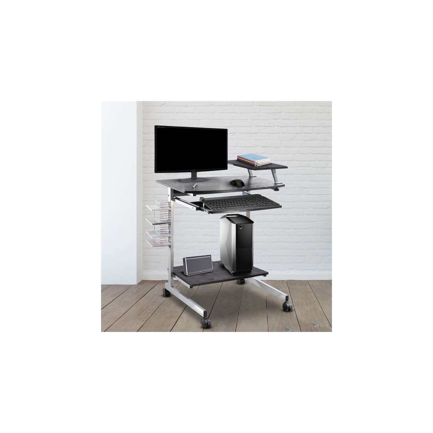 Scranton & Co Wood Top Computer Work Station in Espresso