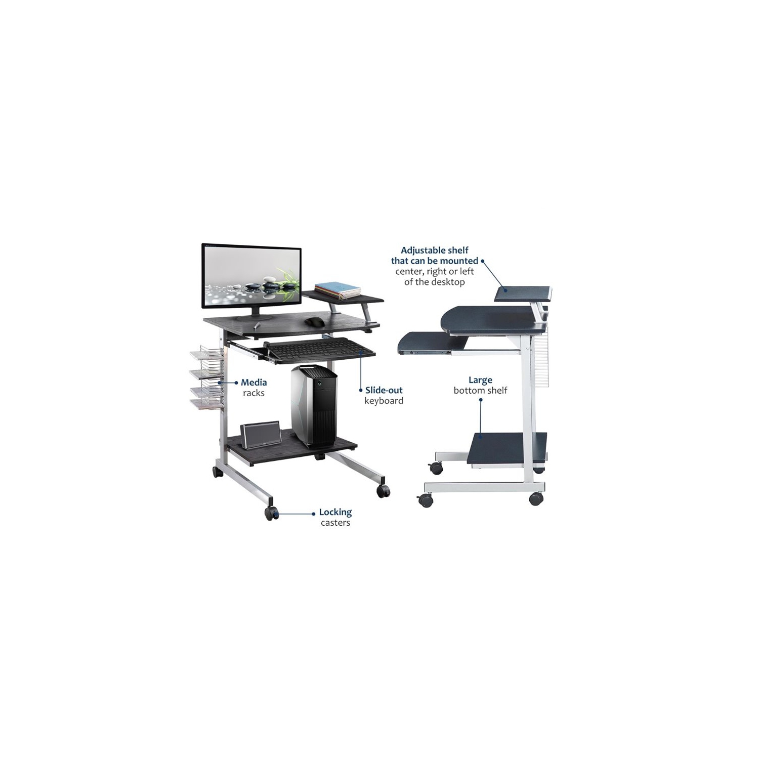 Scranton & Co Wood Top Computer Work Station in Espresso