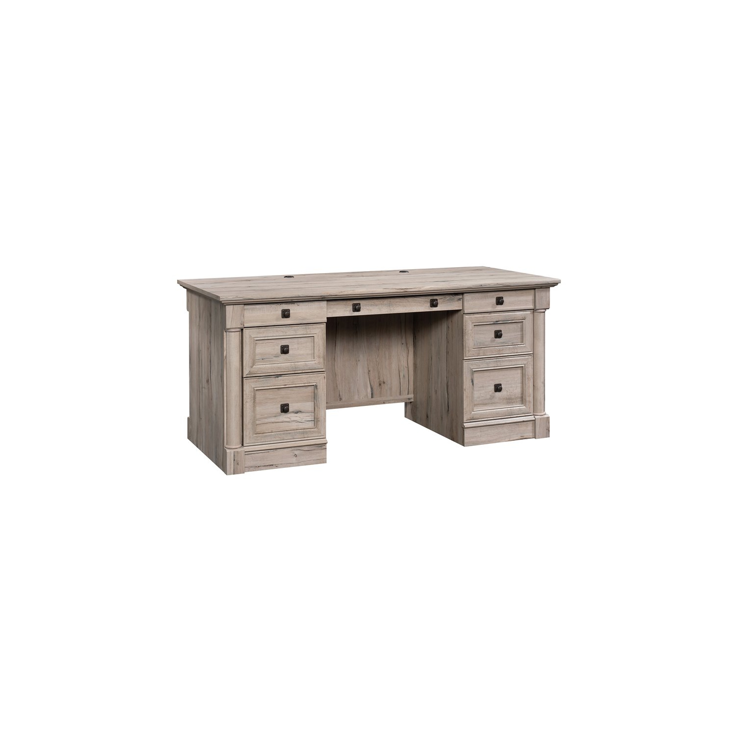 Sauder Palladia Contemporary Wood Executive Desk in Split Oak