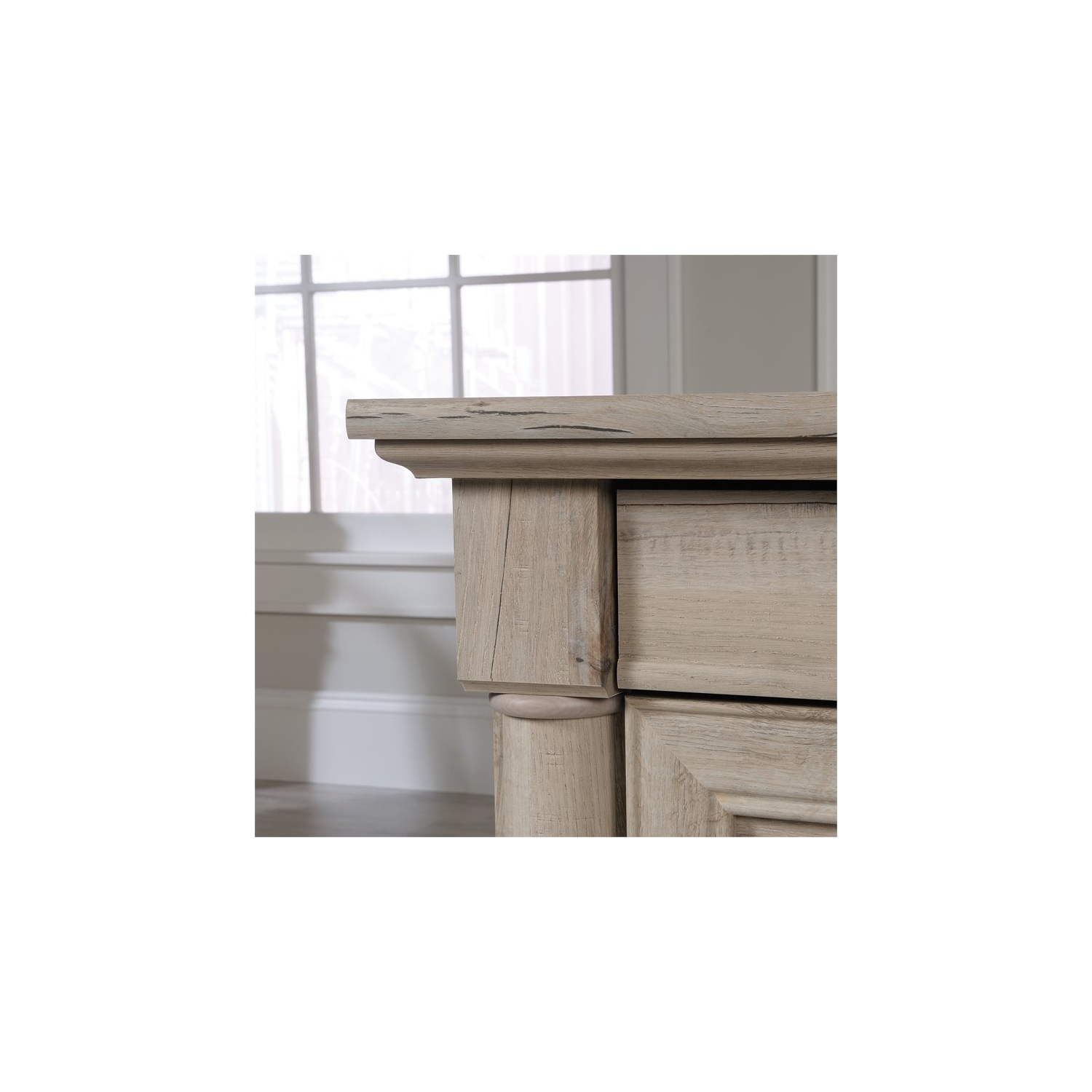 Sauder Palladia Contemporary Wood Executive Desk in Split Oak