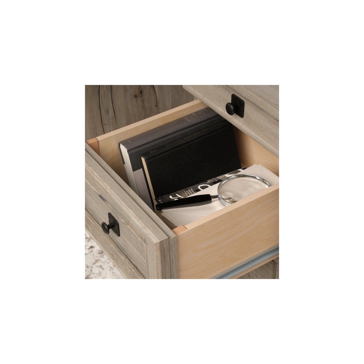 Sauder Palladia Contemporary Wood Executive Desk in Split Oak