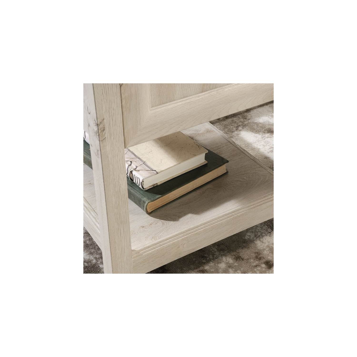 Sauder – Bureau en L en bois d’ingénierie Edge Water, marron blanchi