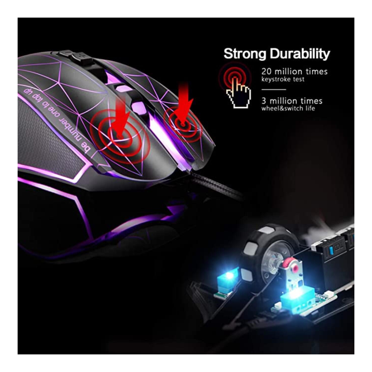 ONE-UP® G5 E-sports Ergonomics Optical Wired USB Contector Gaming Black Mouse With Avago 3050 Sensor