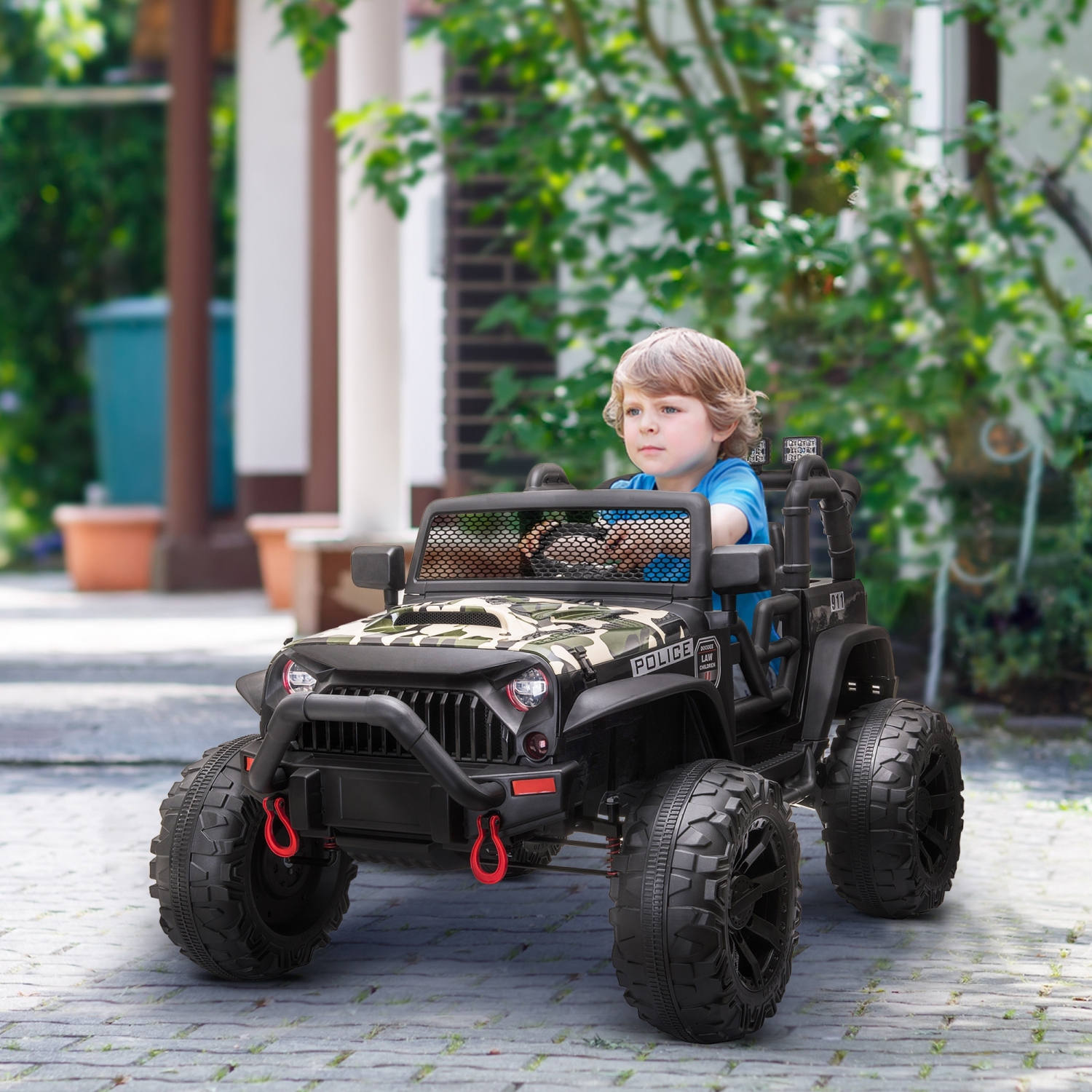 Aosom 12V Battery-powered Kids Electric Ride On Car with Parental Remote Control - Black