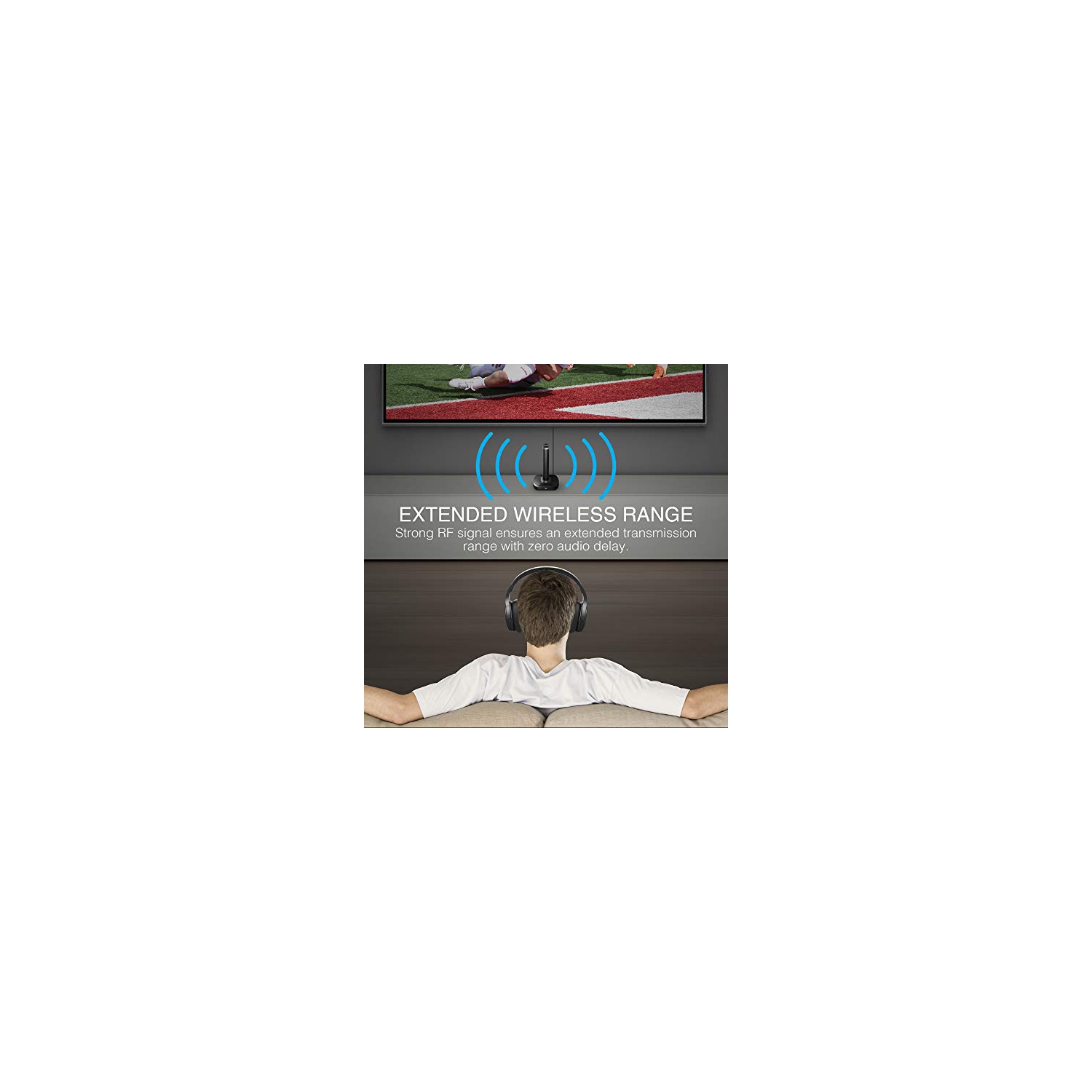 Brookstone BKH500 Rechargeable Wireless RF Stereo TV Headphones