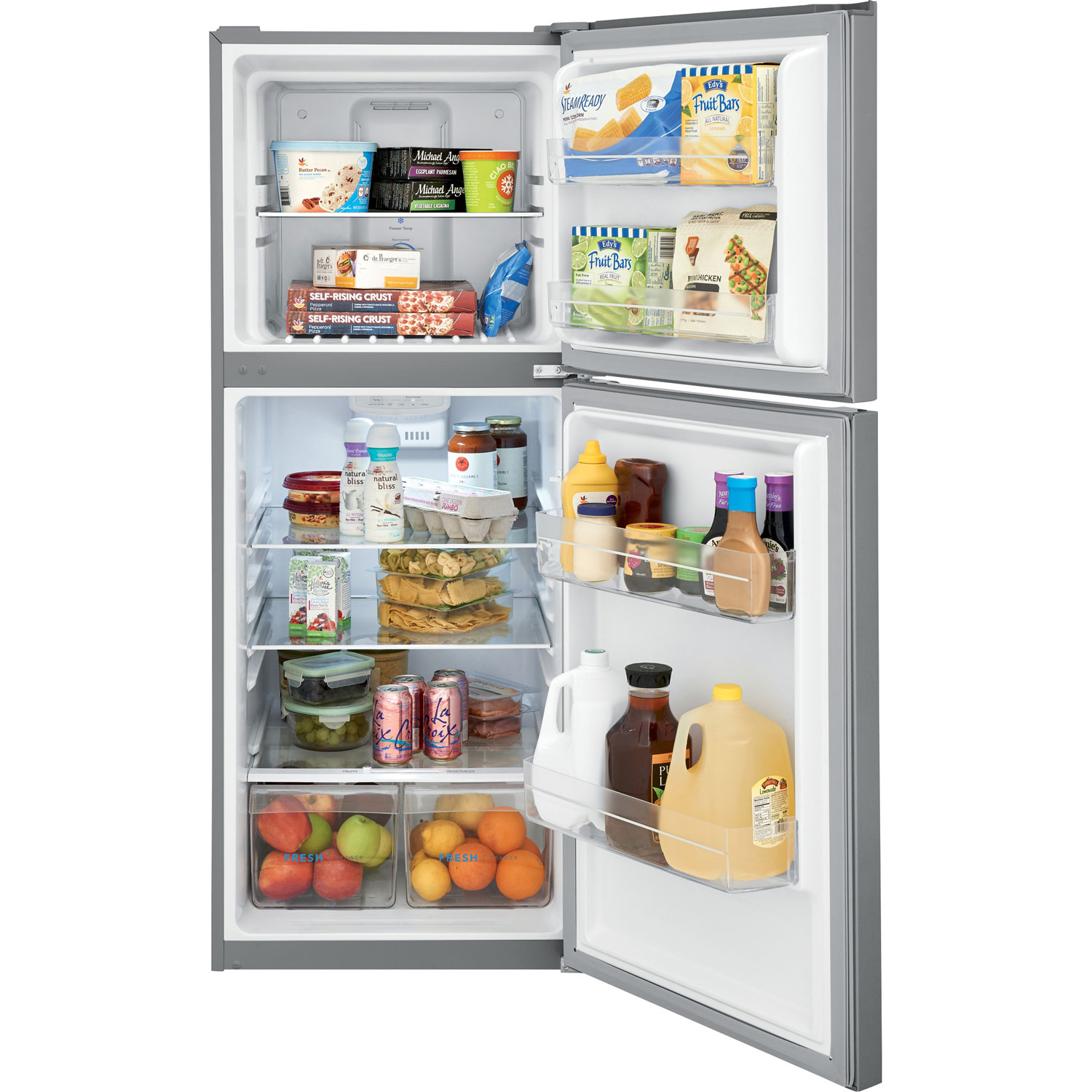 Frigidaire 24" 10.1 Cu. Ft. Top Freezer Refrigerator - Brushed Steel