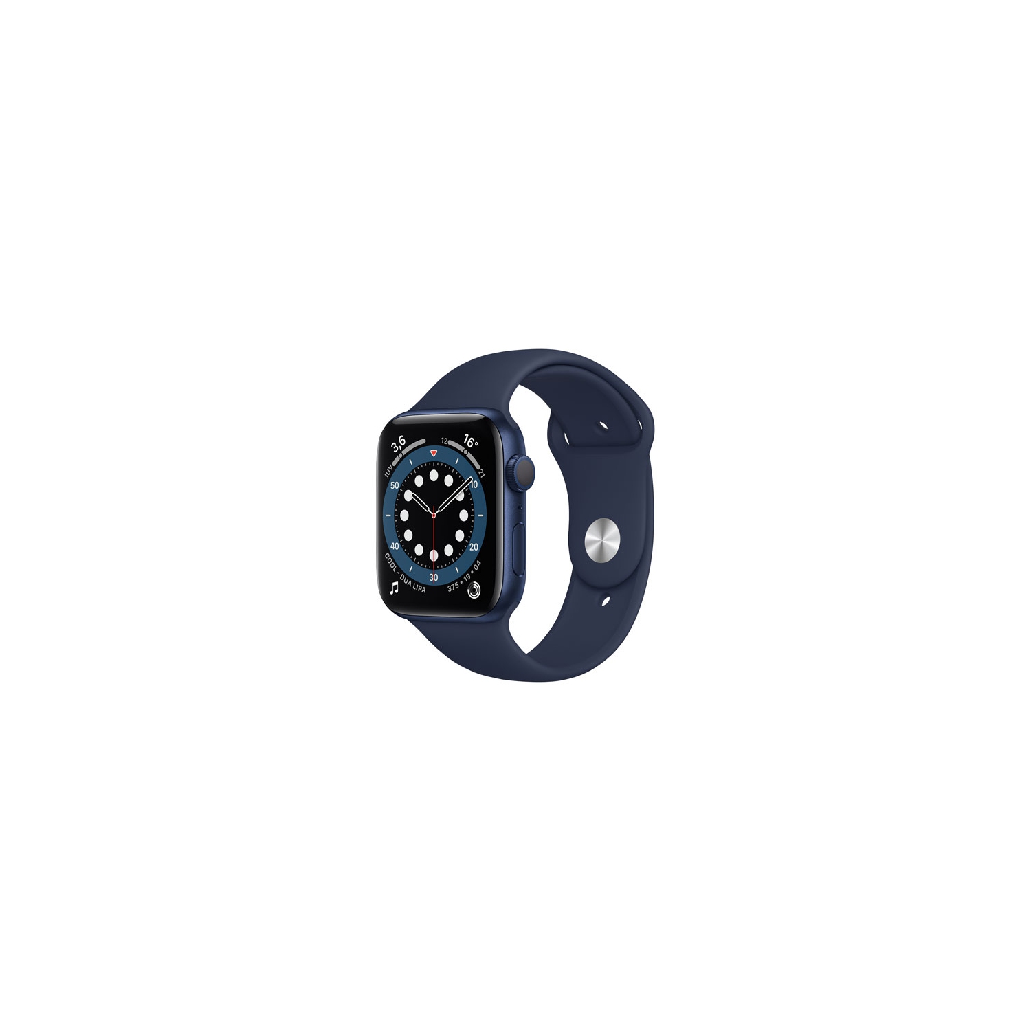 Refurbished - Apple Watch Series 6 (GPS) 44mm Blue Aluminum Case with Deep Navy Sport Band