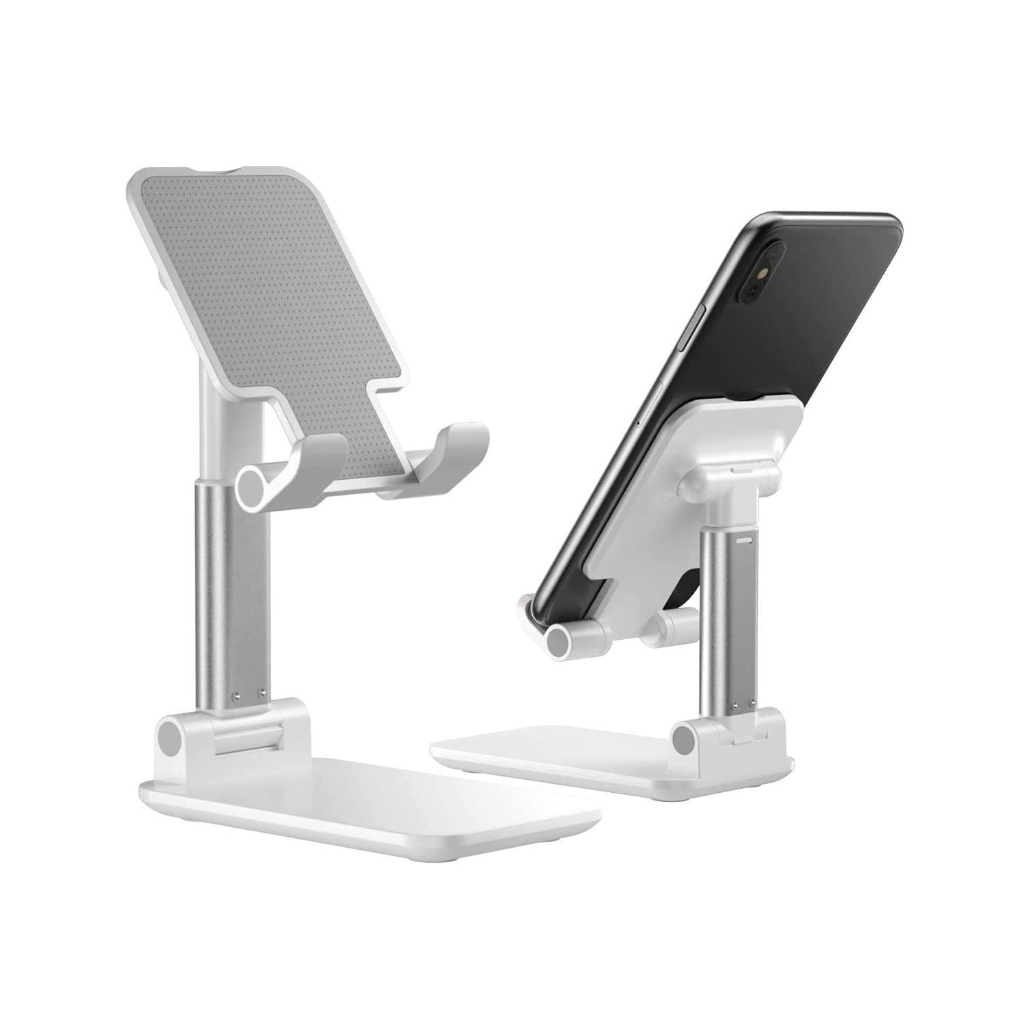 Wingomart- Cell Phone Stand, tablet holder Foldable Portable Desktop Stand Adjustable Height and Angle Phone Holder Aluminum Metal Stand Compatible with iPhone/samsung/huawei/iPad/Kindle