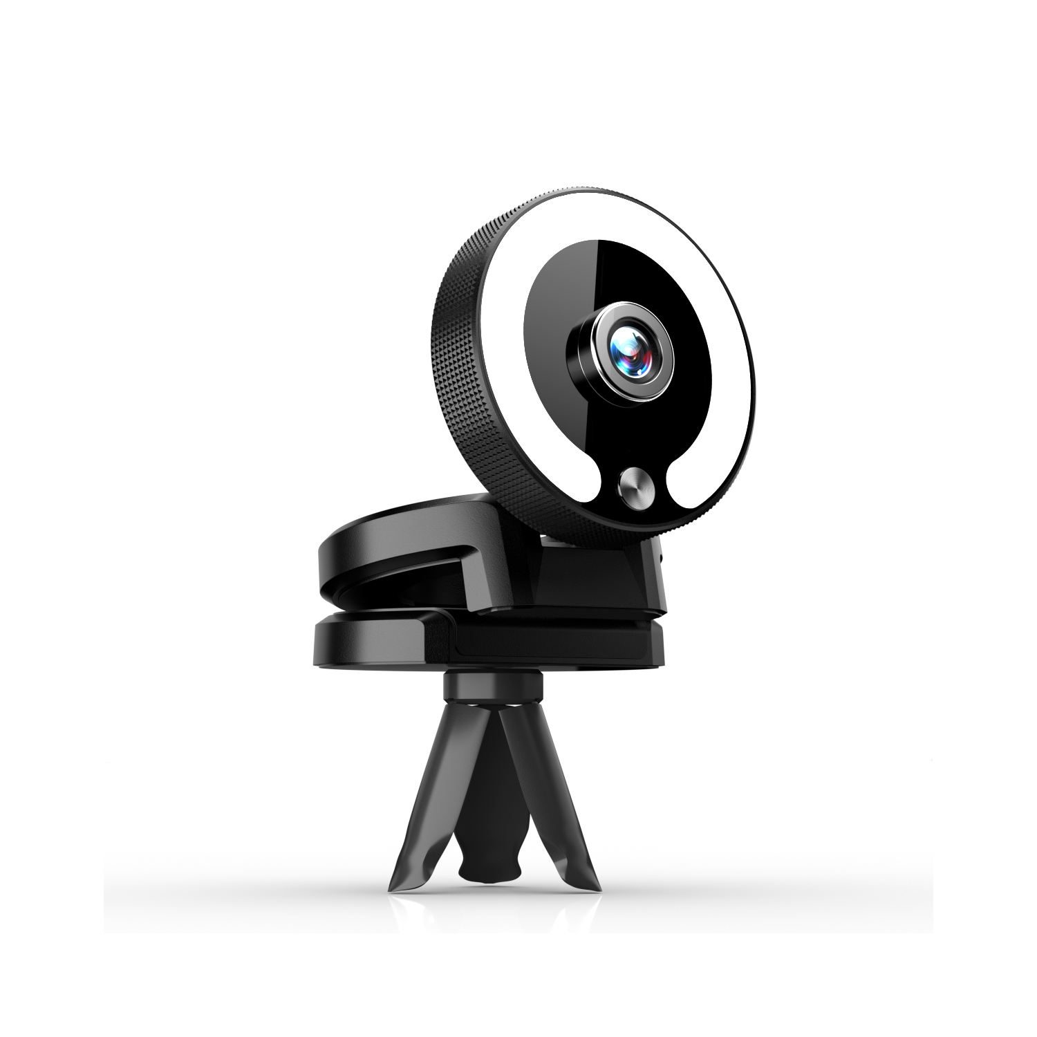 SenseiPhoto 4K Webcam avec éclairage et microphone, panneau lumineux LED, focus automatique et luminosité réglable avec contrôle tactile | Caméra Web